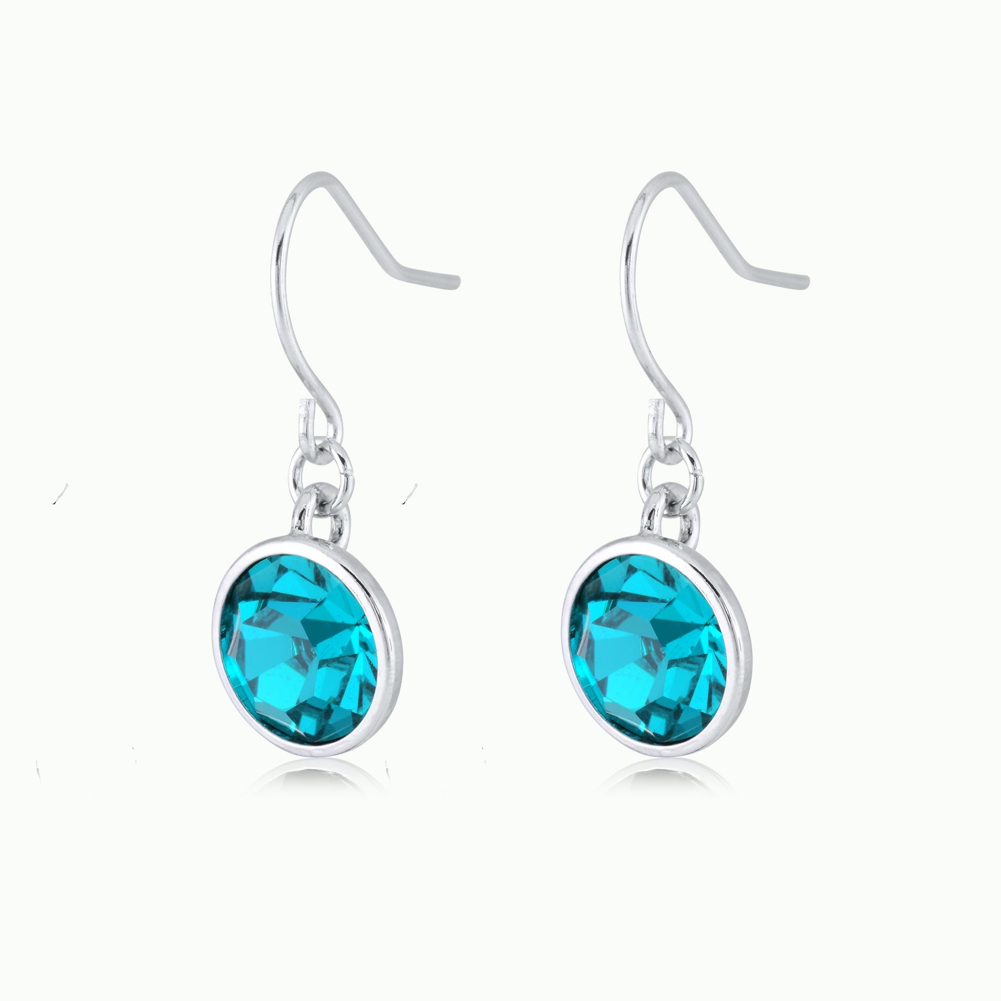 Blue Zircon Crystal Drop Earrings