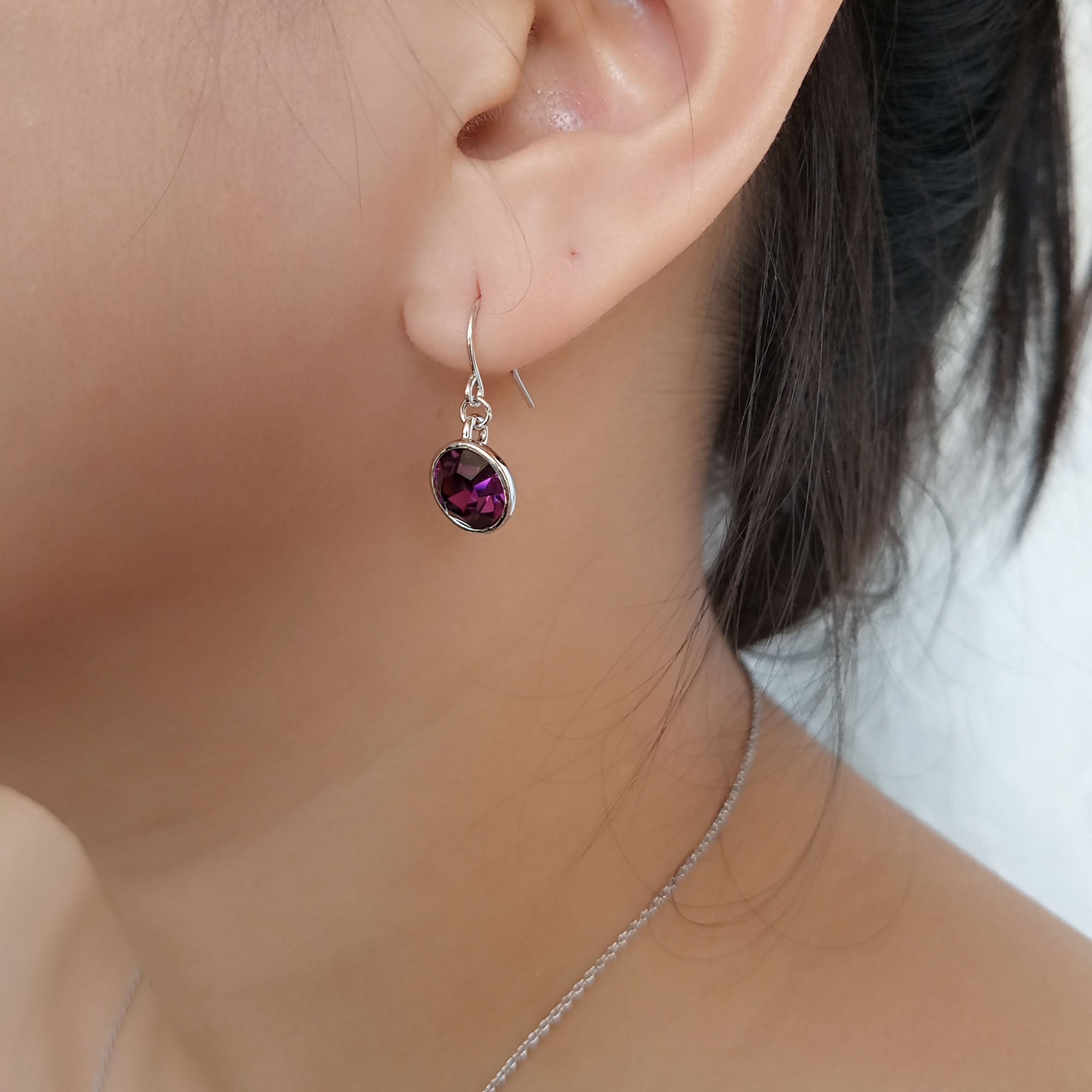 Amethyst Crystal Drop Earrings
