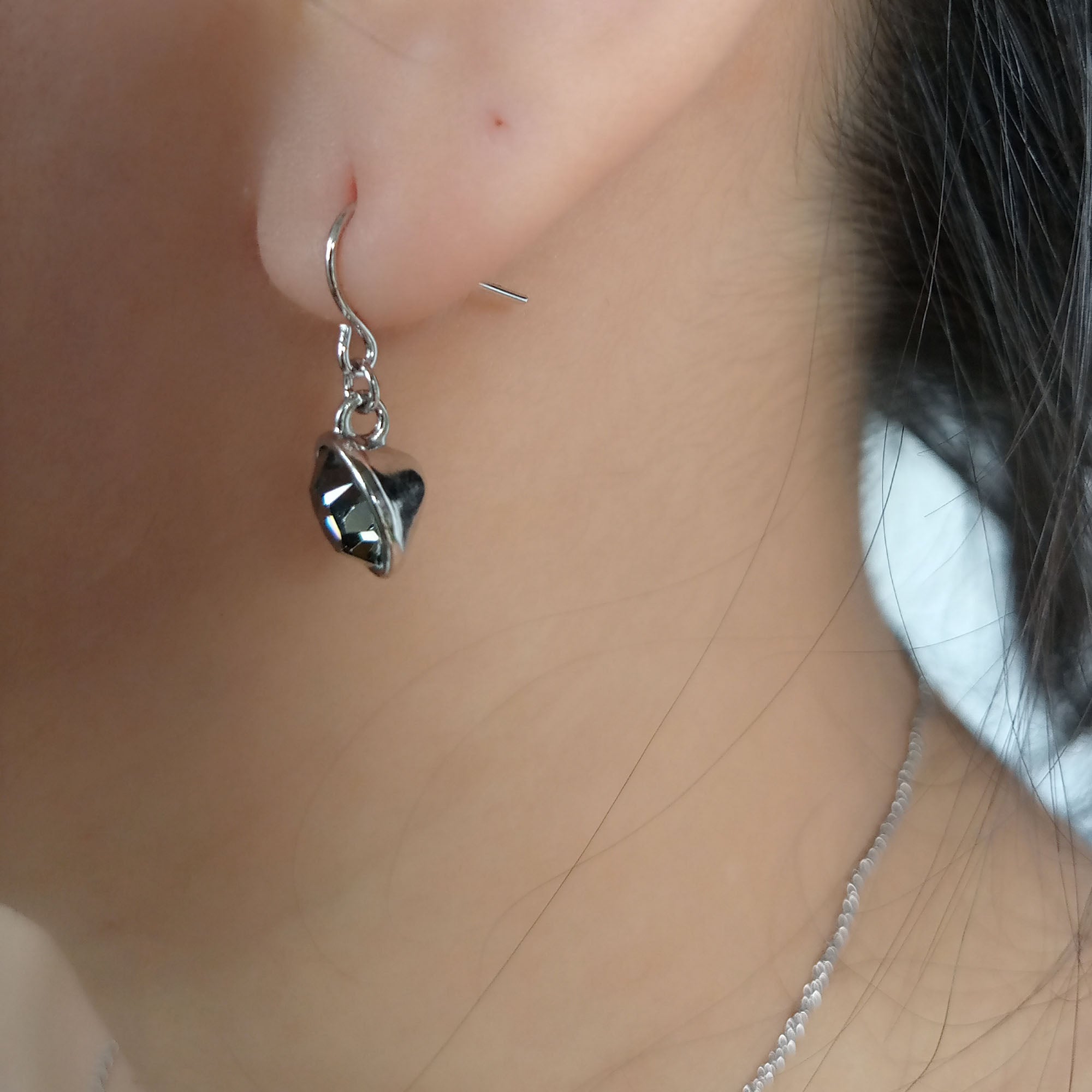 Black Diamond Crystal Drop Earrings