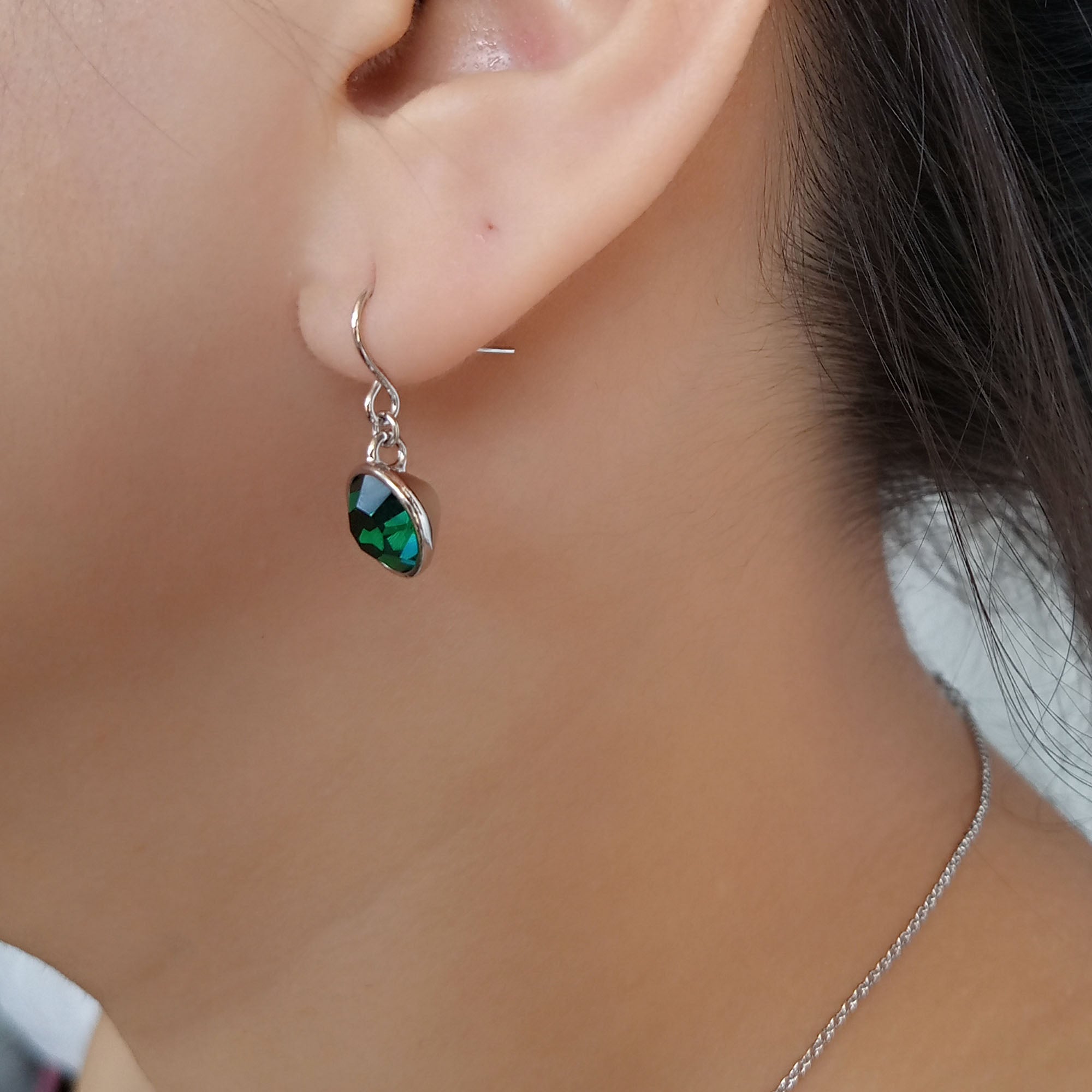 Emerald Crystal Drop Earrings