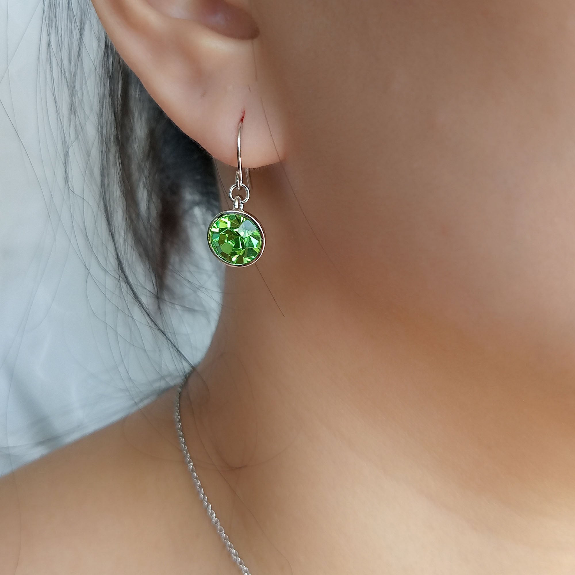 Peridot Crystal Drop Earrings