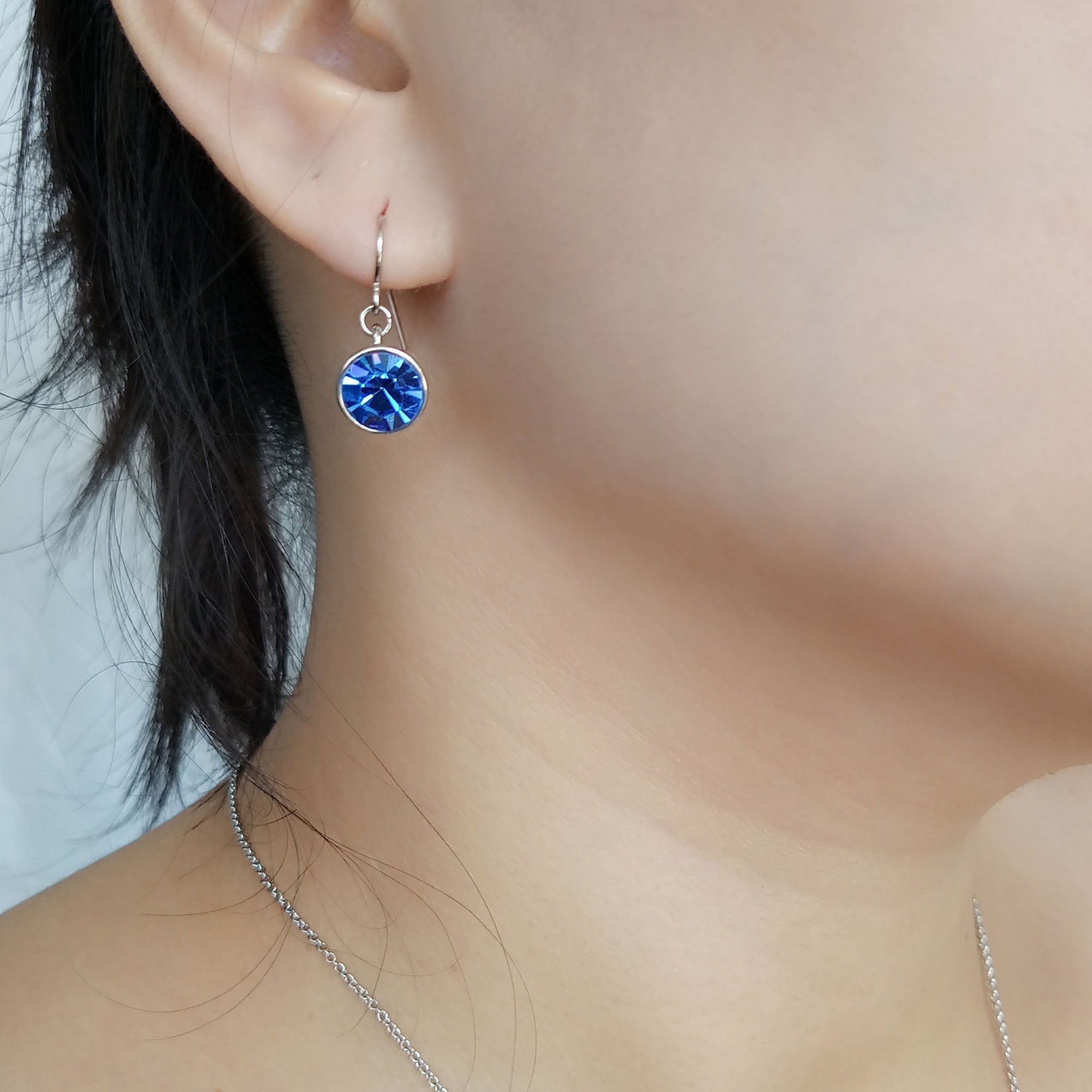 Sapphire Crystal Drop Earrings
