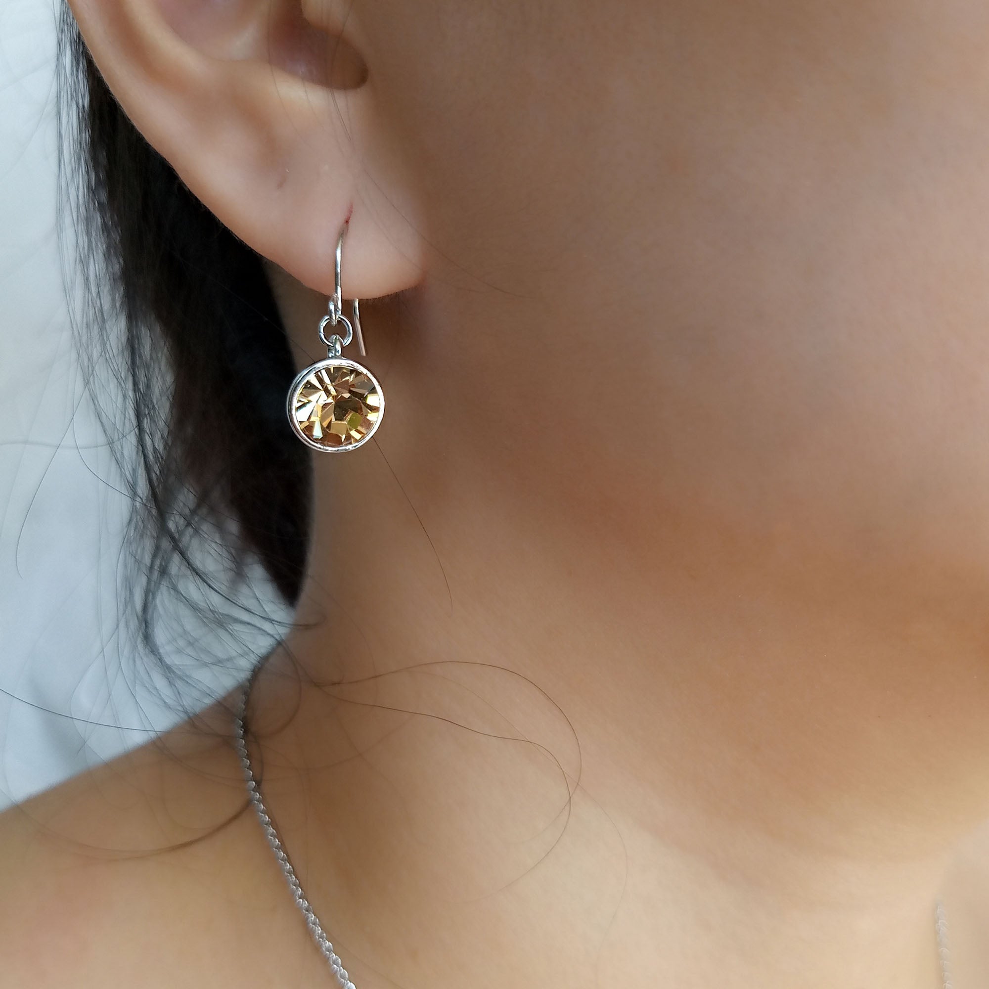 Light Colorado Topaz Crystal Drop Earrings