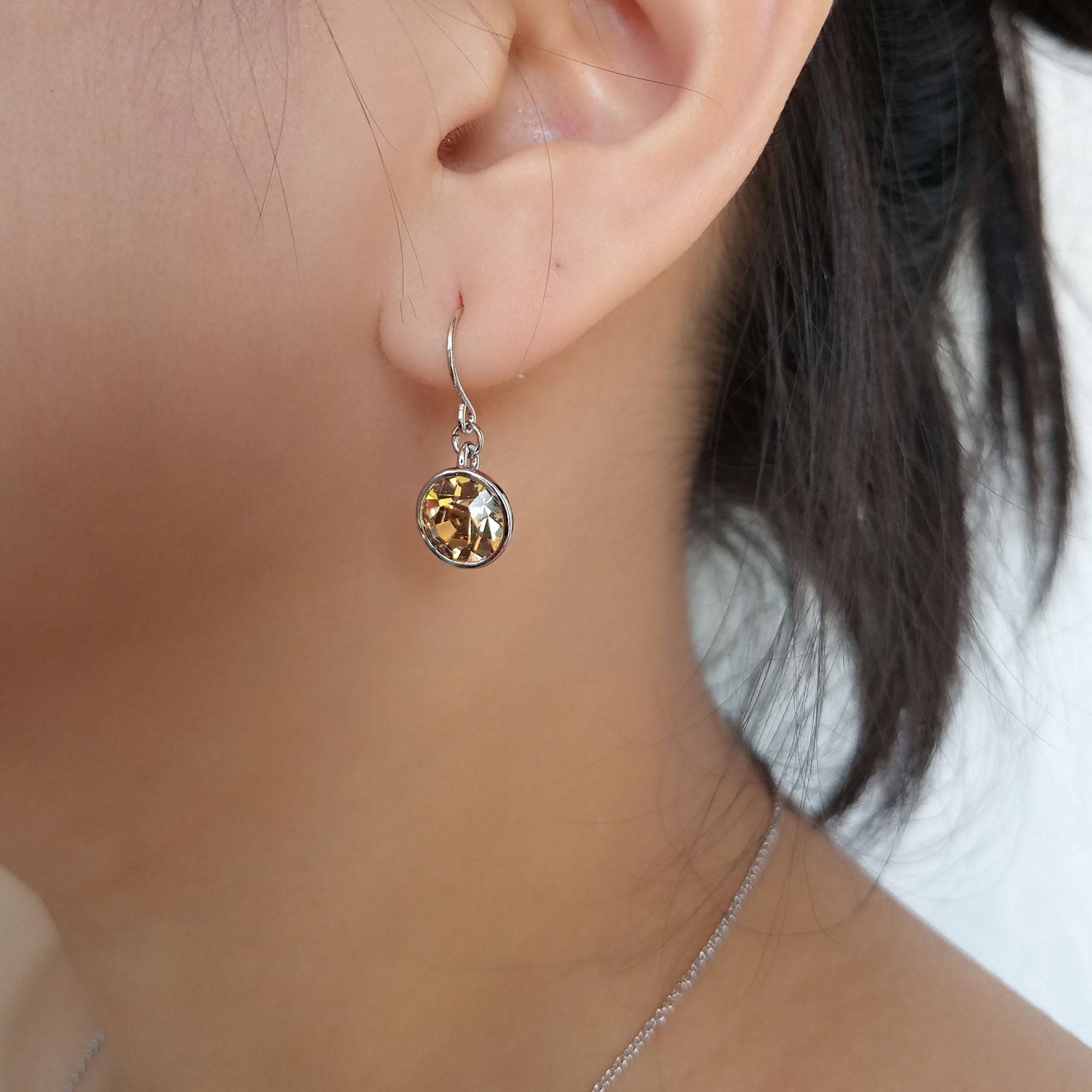 Light Colorado Topaz Crystal Drop Earrings