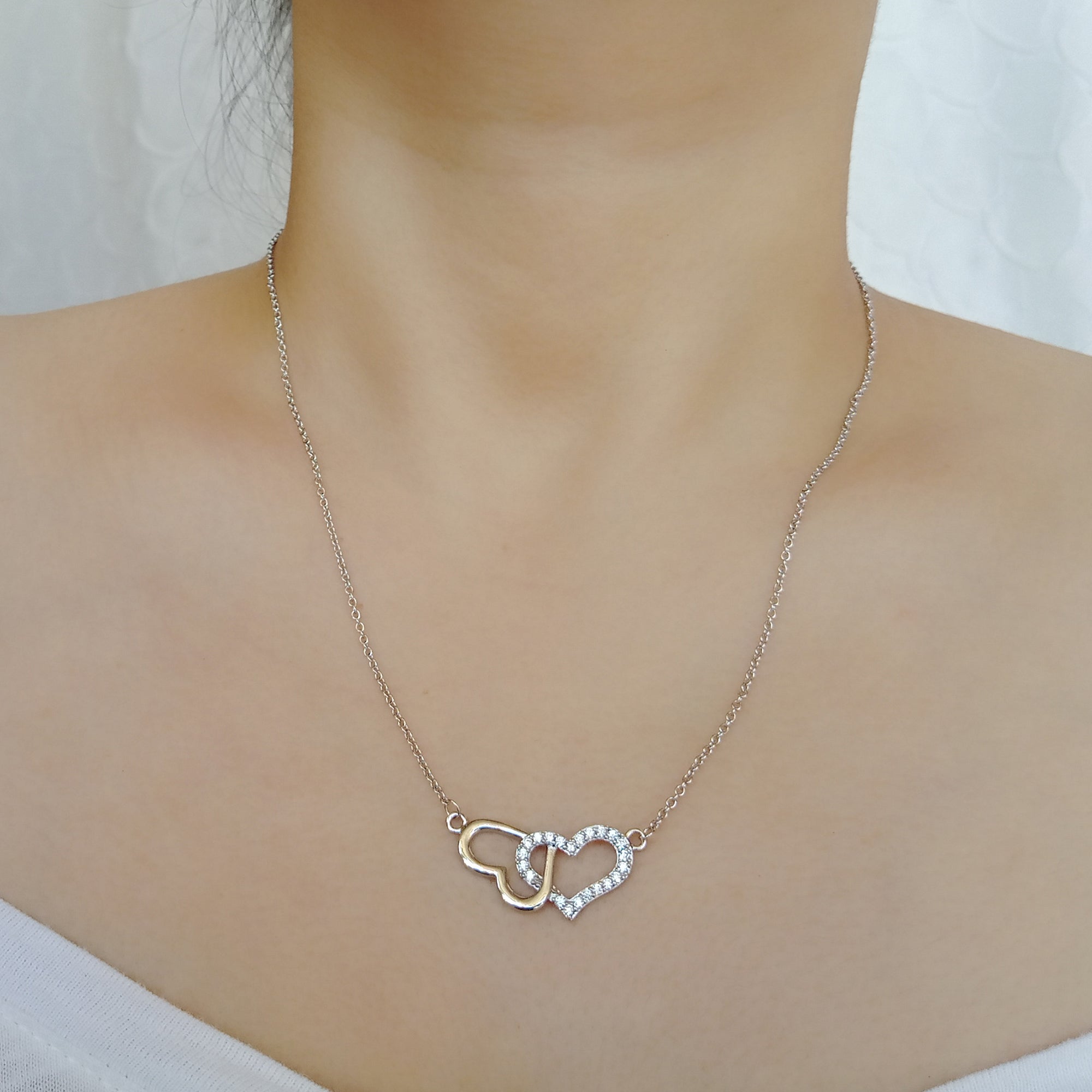 Silver Double Heart Necklace