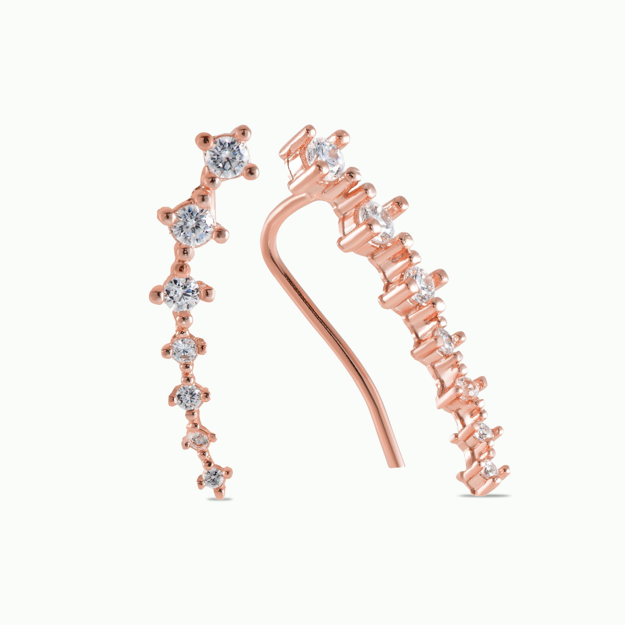 Rose Gold Ear Crawler Earrings