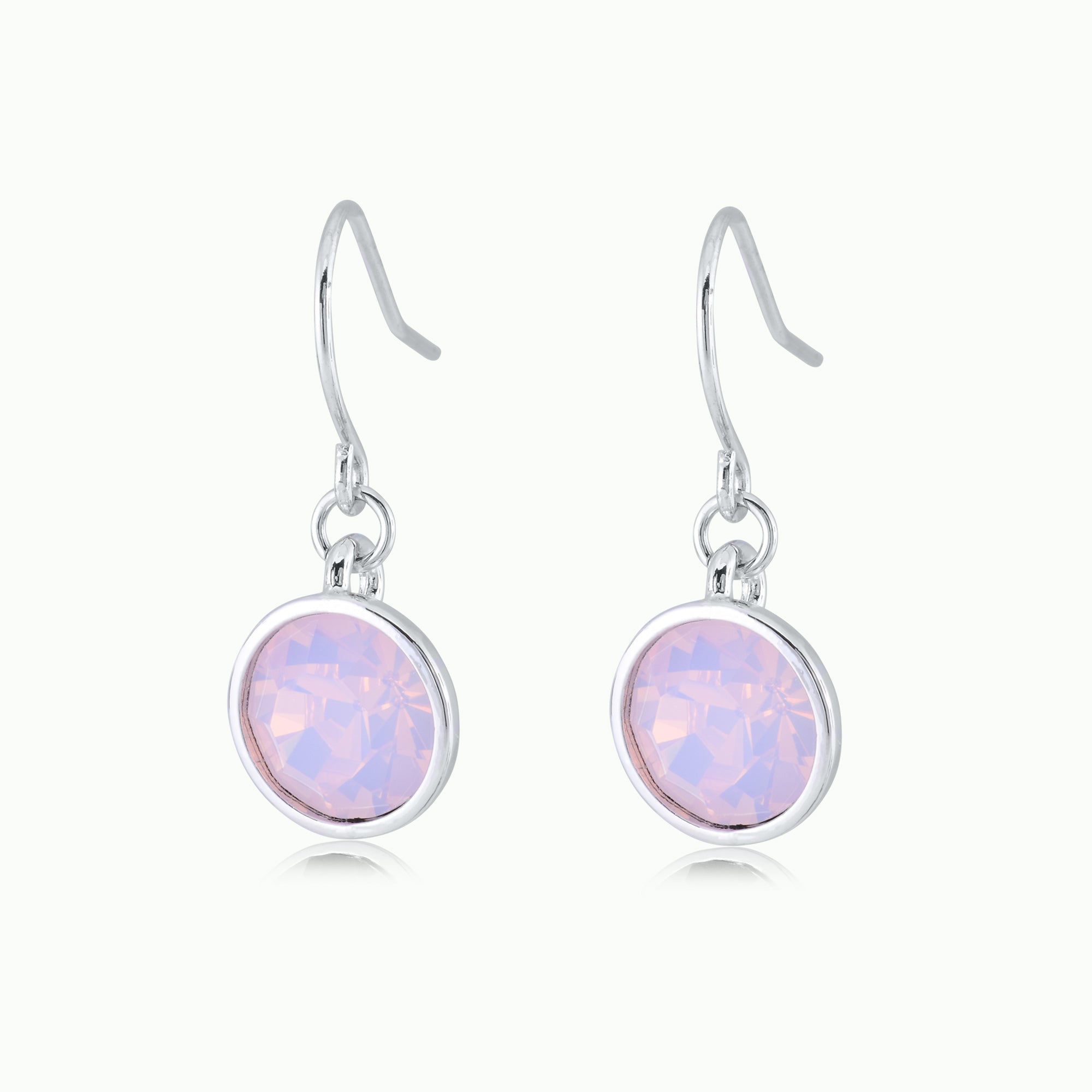 Rose Opal Crystal Drop Earrings