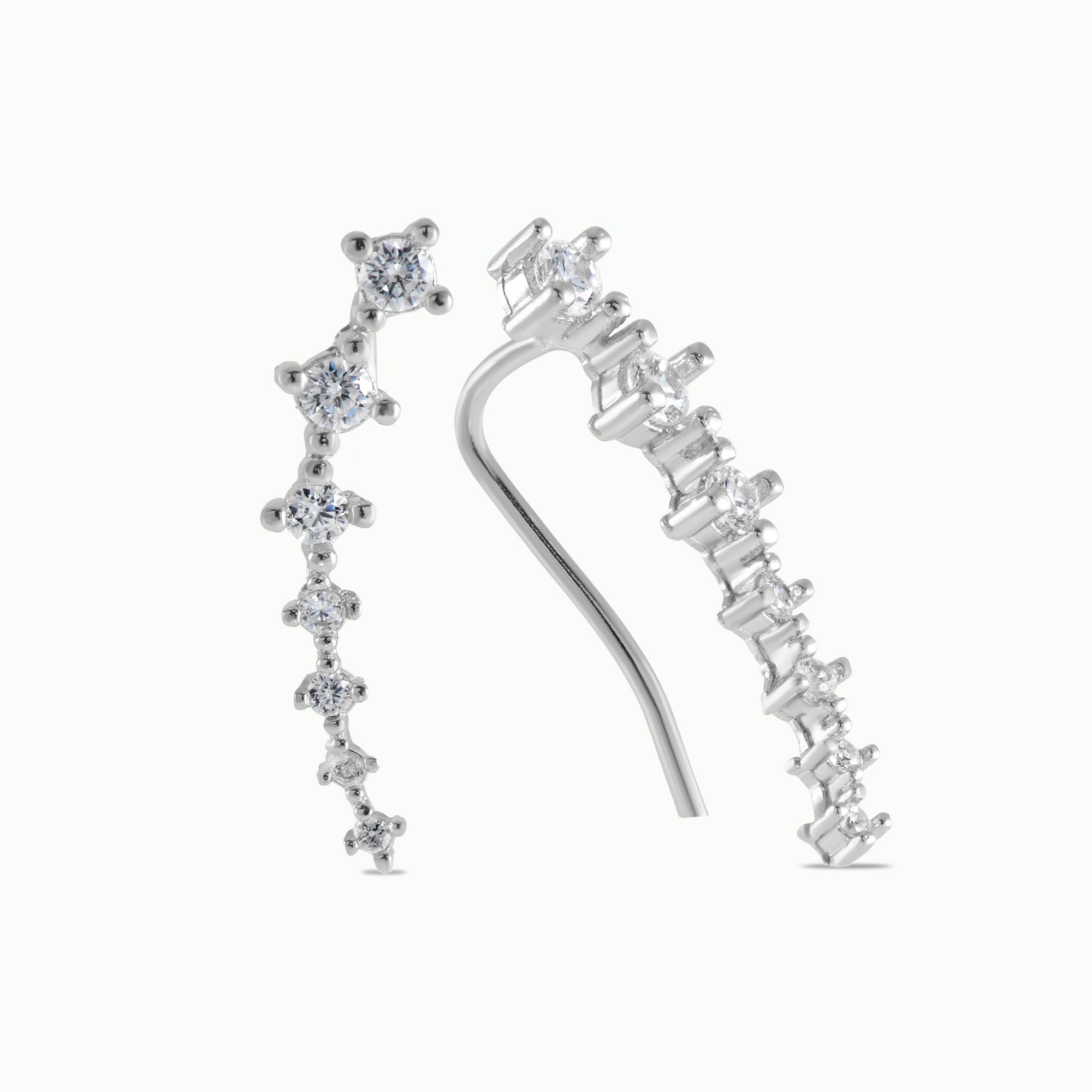Silver Ear Crawler Earrings