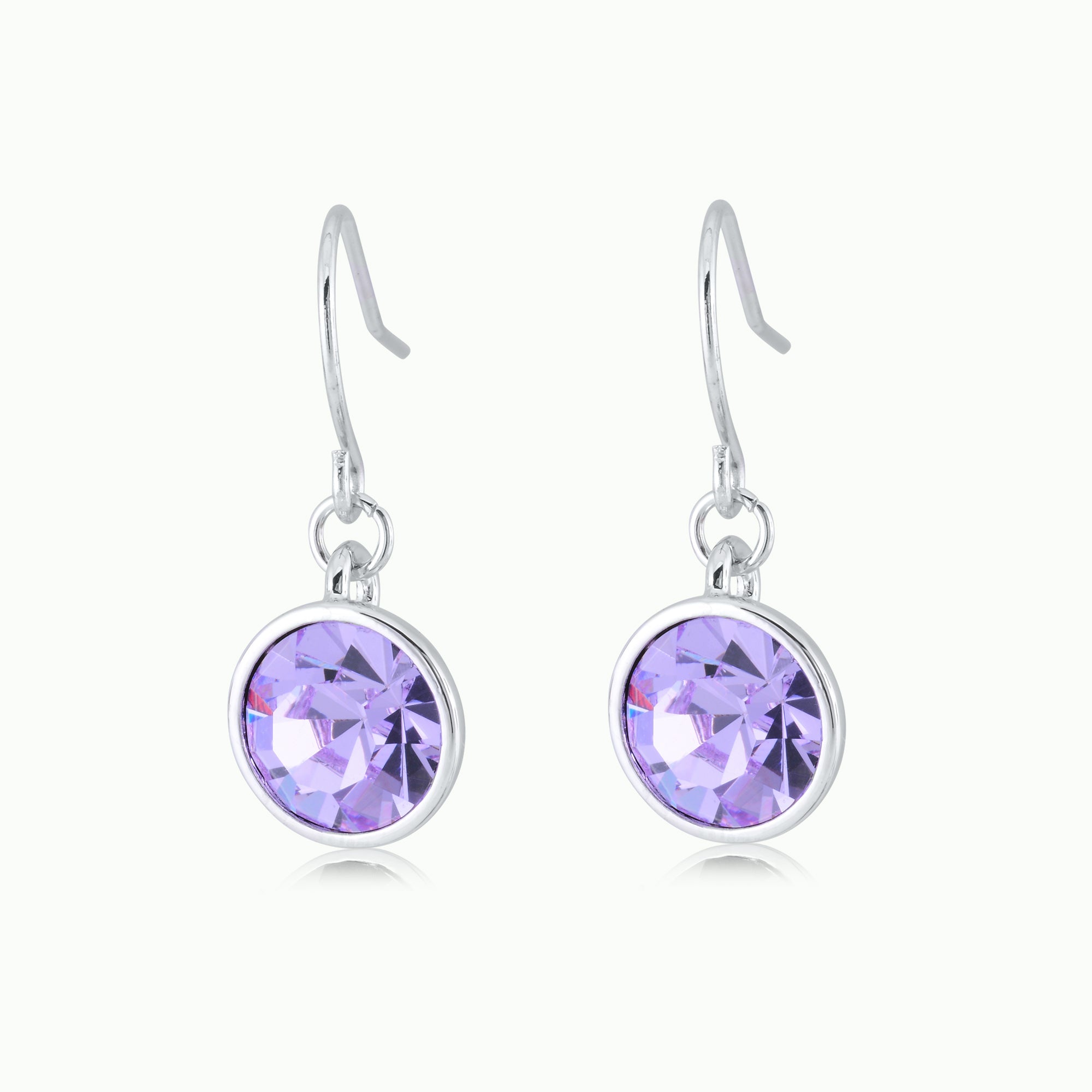 Violet Crystal Drop Earrings