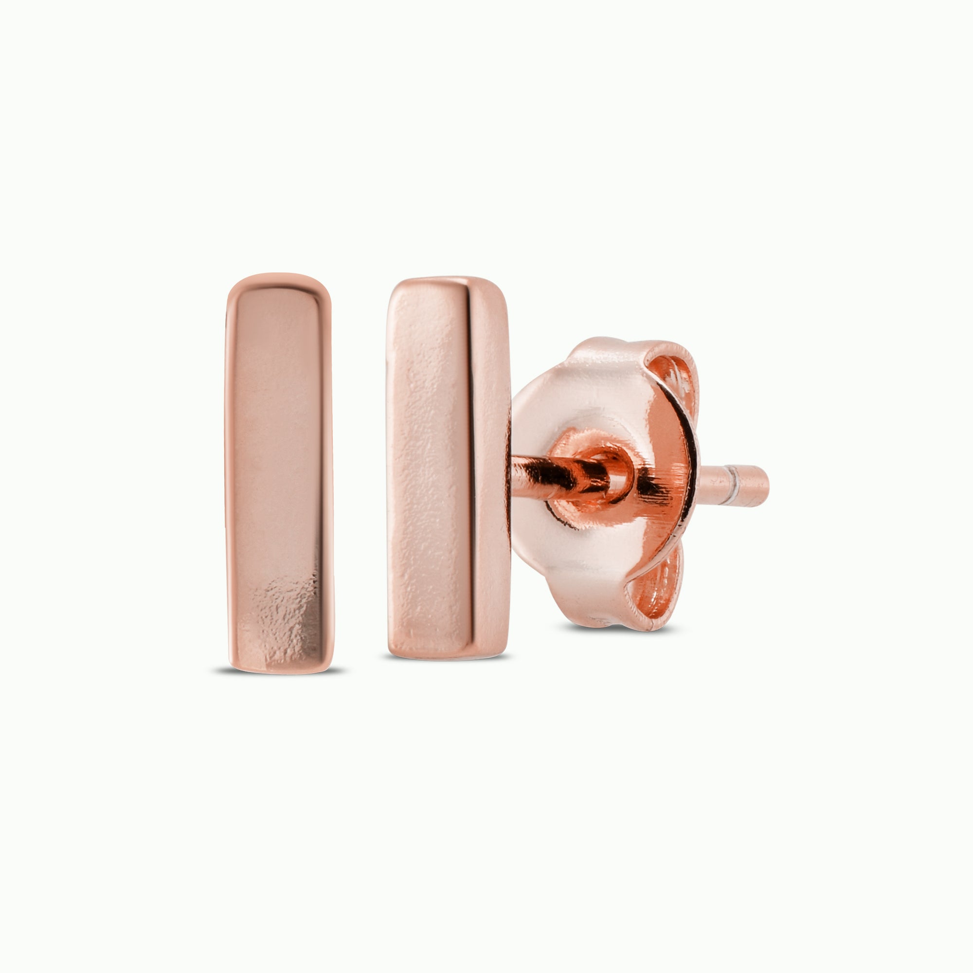 Rose Gold Bar Stud Earrings