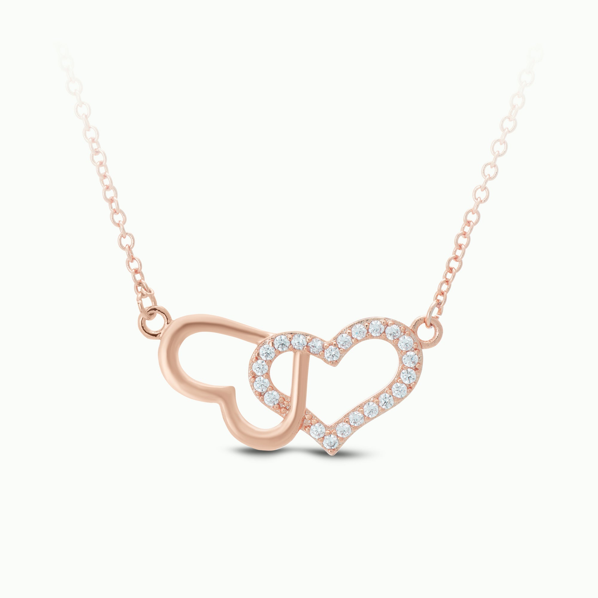 Rose Gold Double Heart Necklace