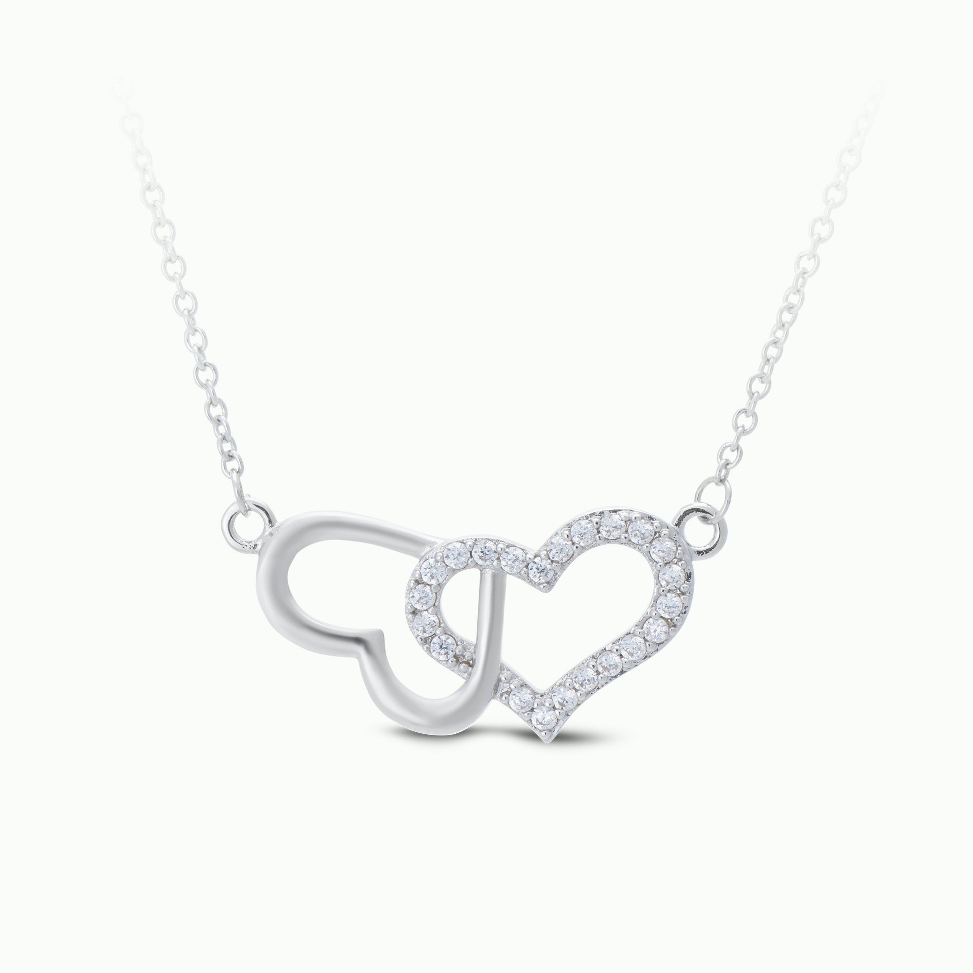 Silver Double Heart Necklace