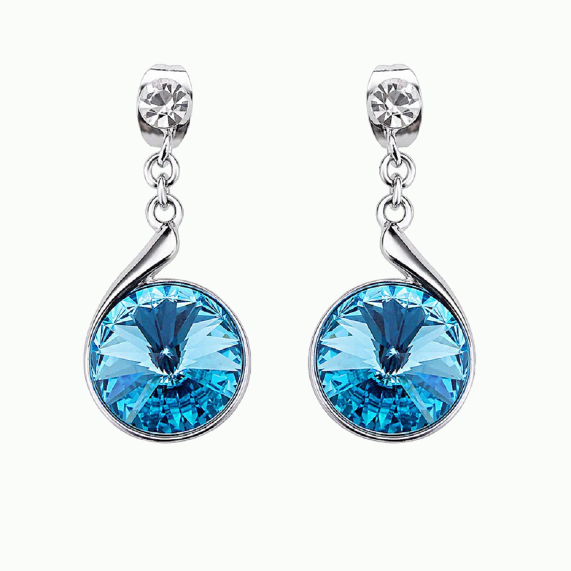 Blue Dangle Stud Earrings