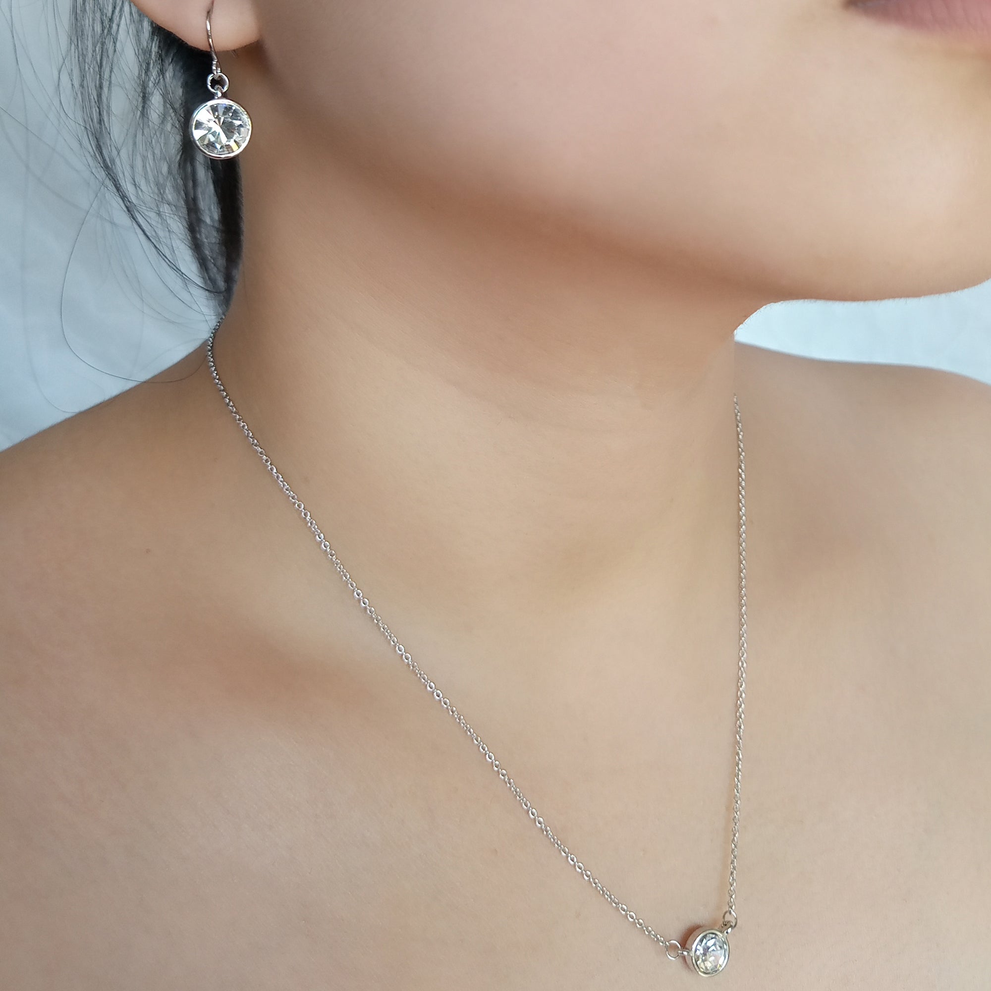 Diamond Bezel Set Solitaire Pendant | Upsera