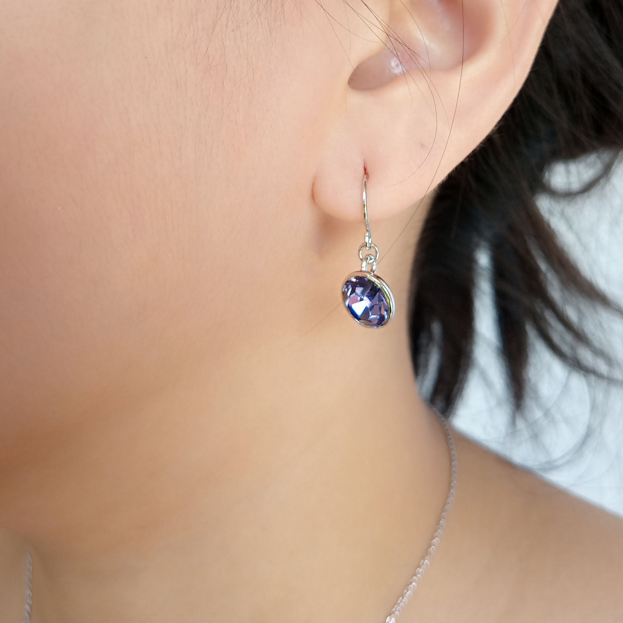 Tanzanite Crystal Dangle Earrings | Upsera
