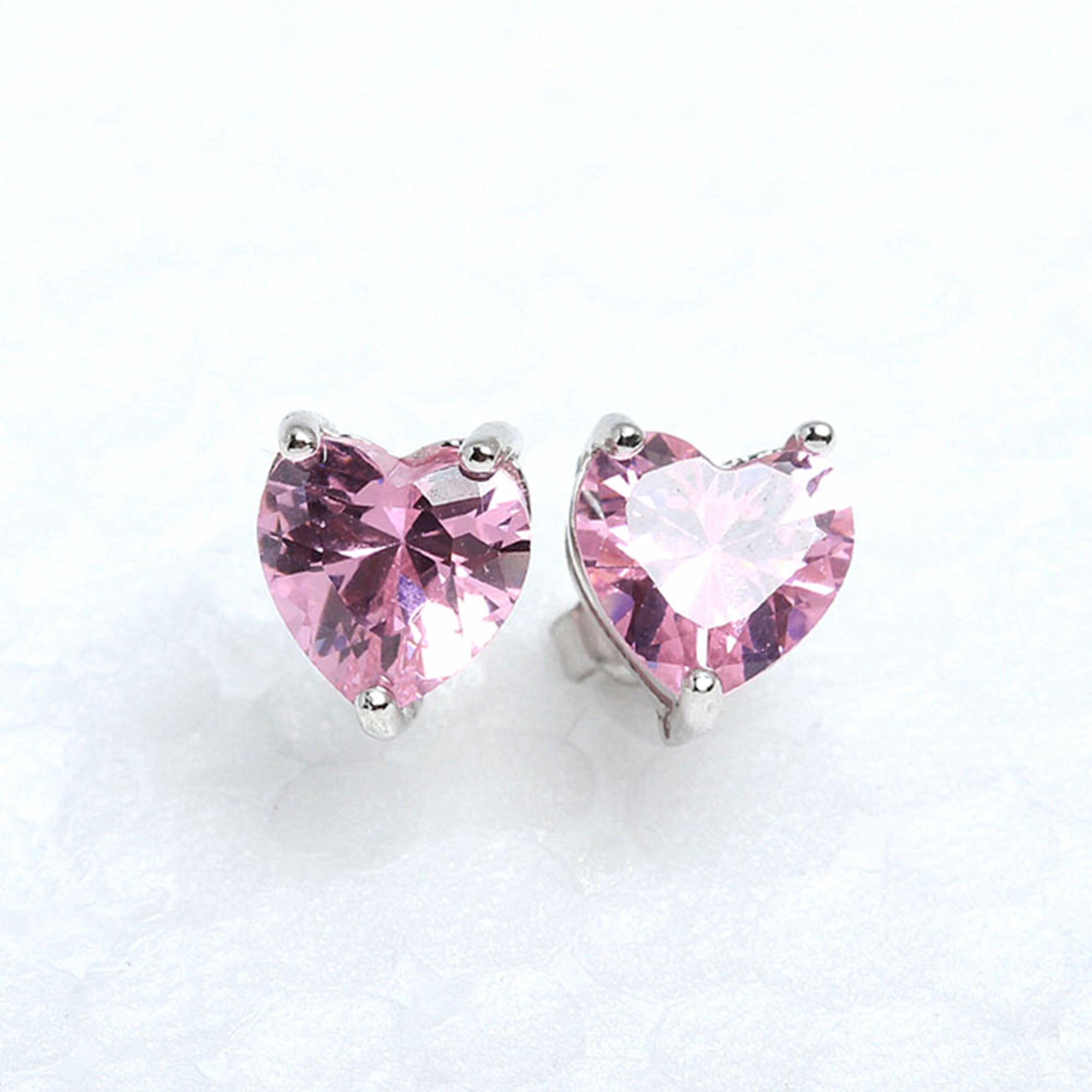 Pink Heart Stud Earrings