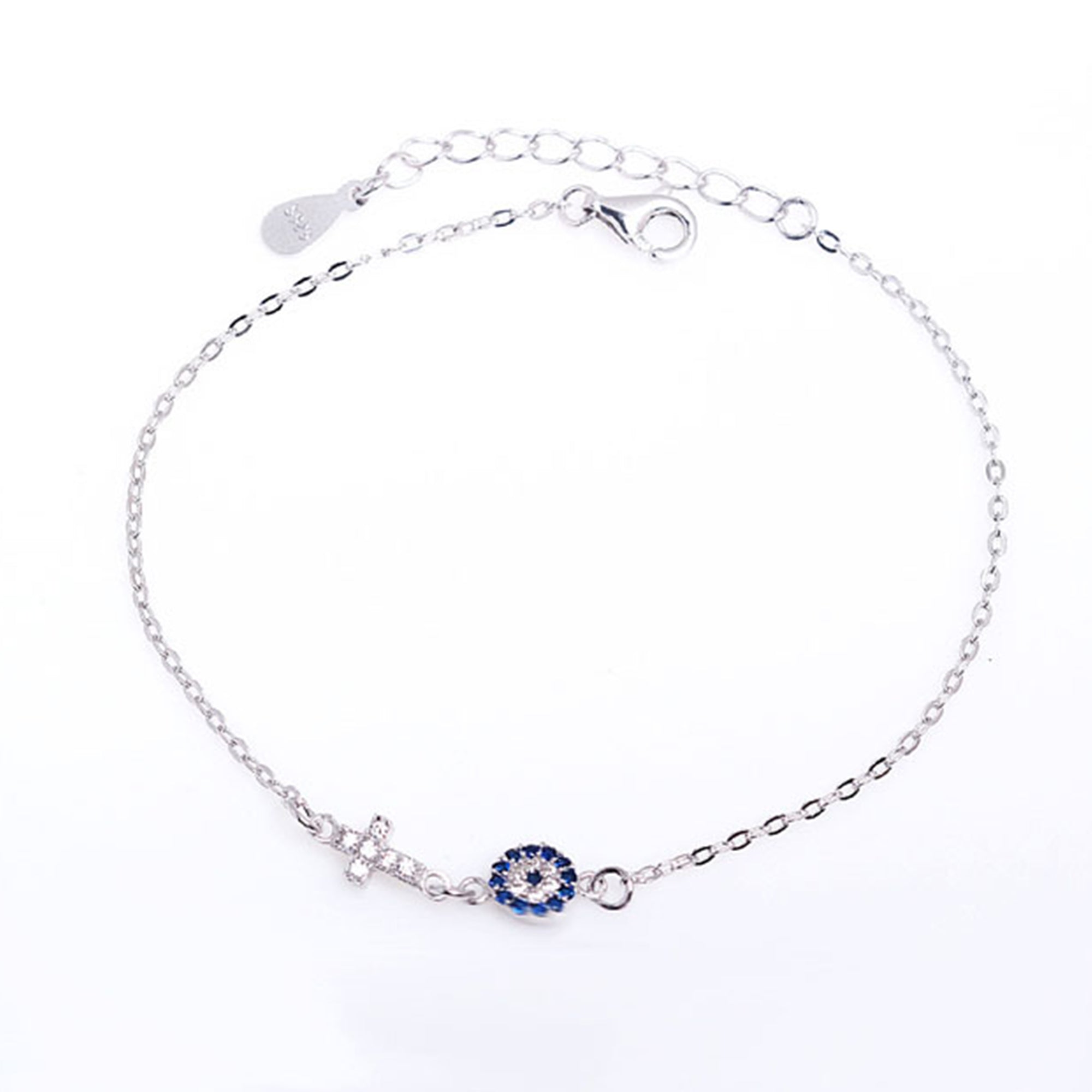 Cross and Evil Eye Bracelet