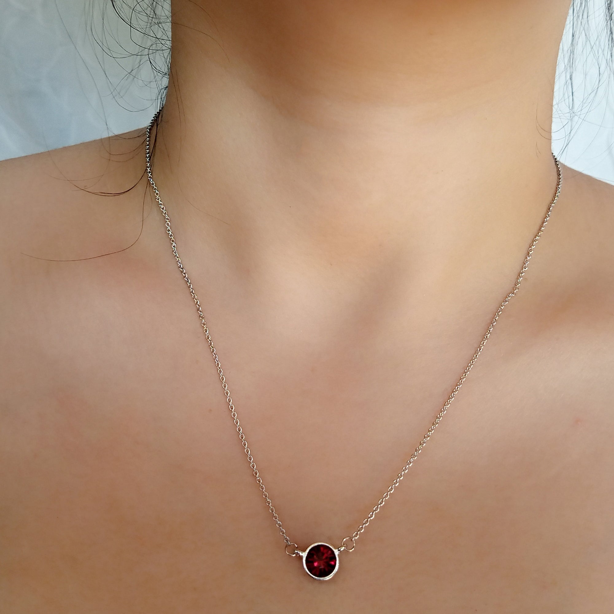 Ruby Bezel Set Solitaire Pendant | Upsera