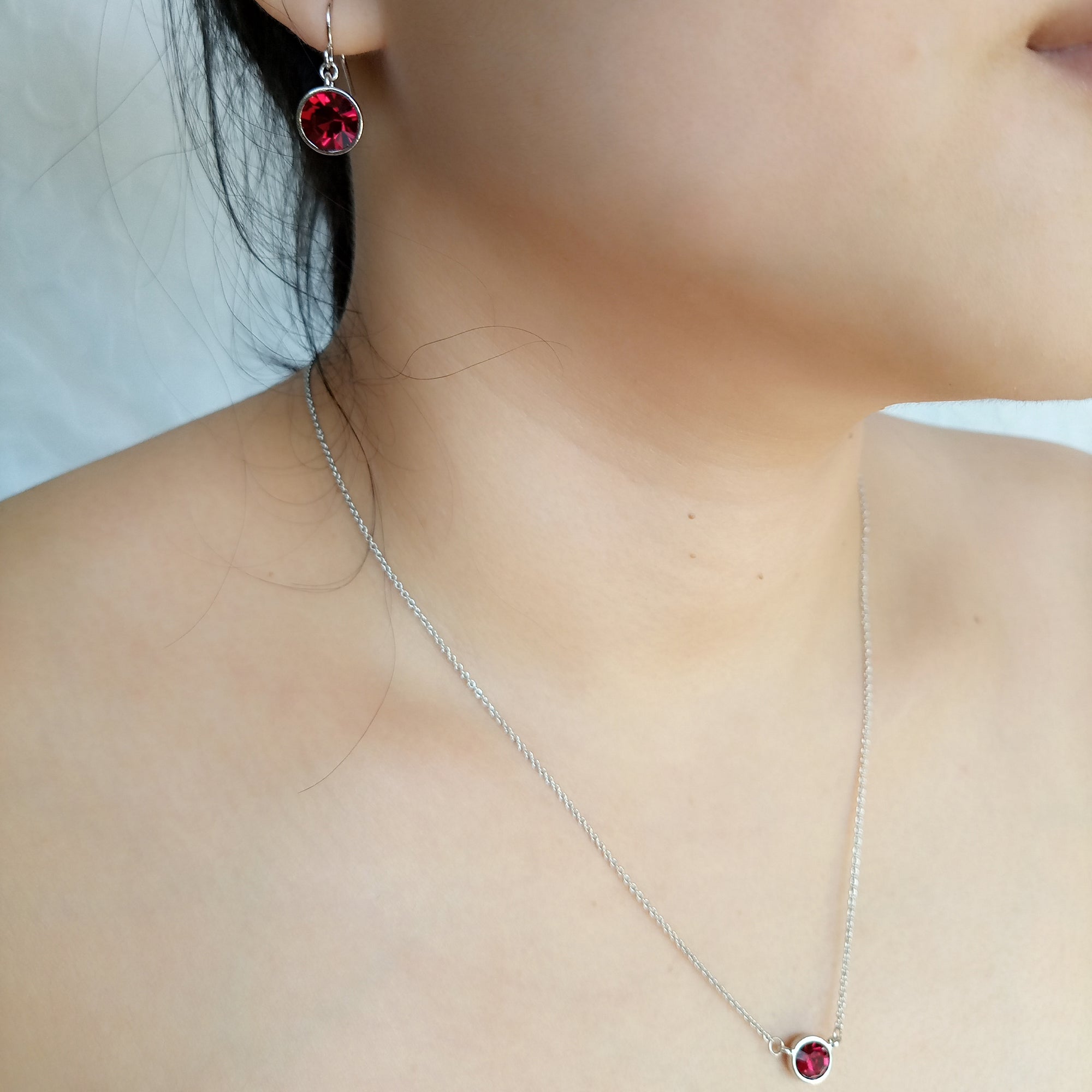 Ruby Bezel Set Solitaire Pendant | Upsera