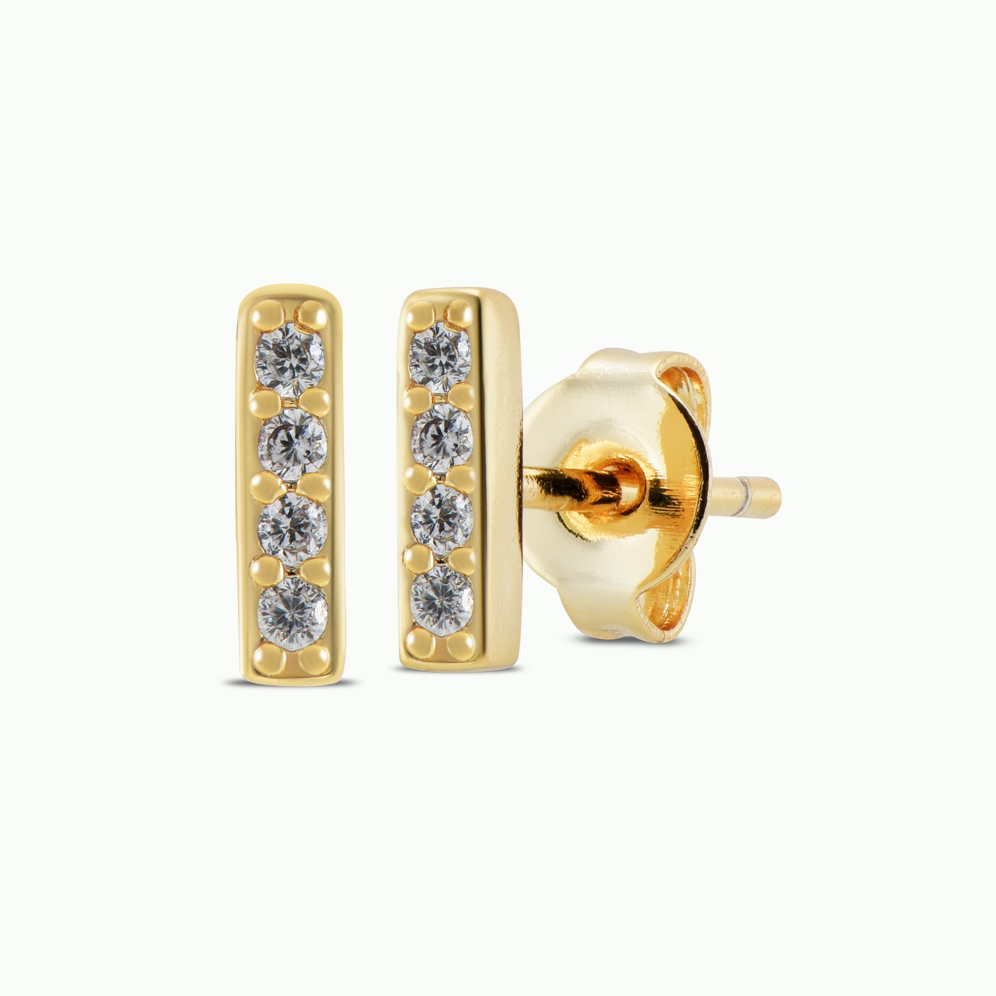 Pave Mini Bar Stud Earrings