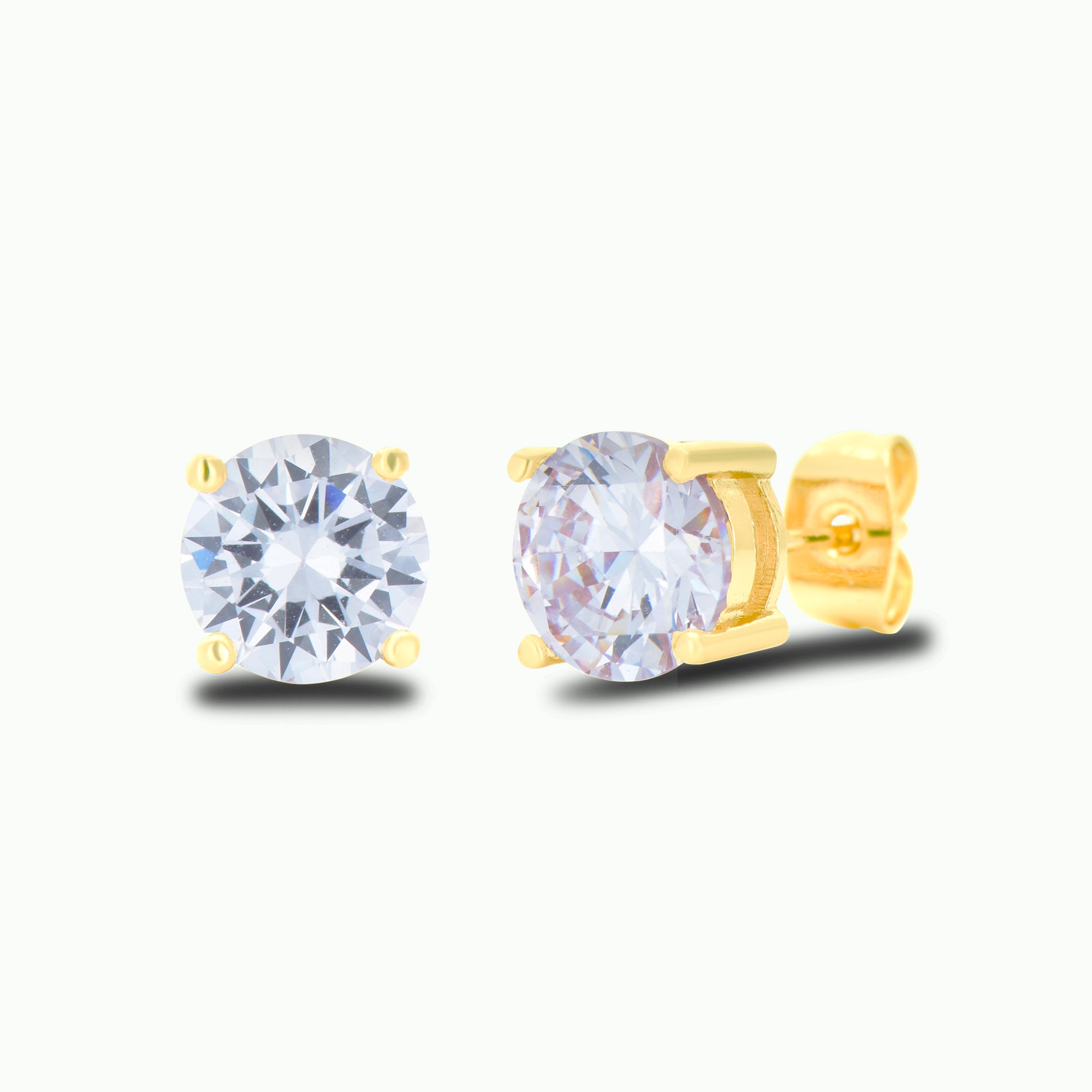 CZ Solitaire Stud Earrings