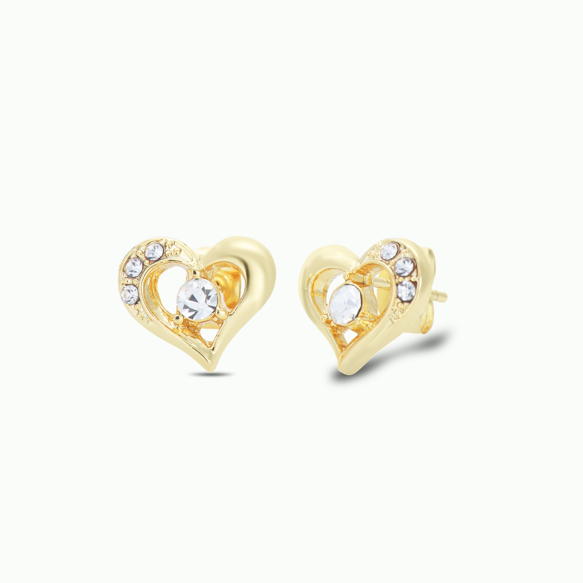 Open Heart Stud Earrings