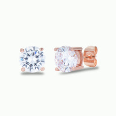 CZ Solitaire Stud Earrings