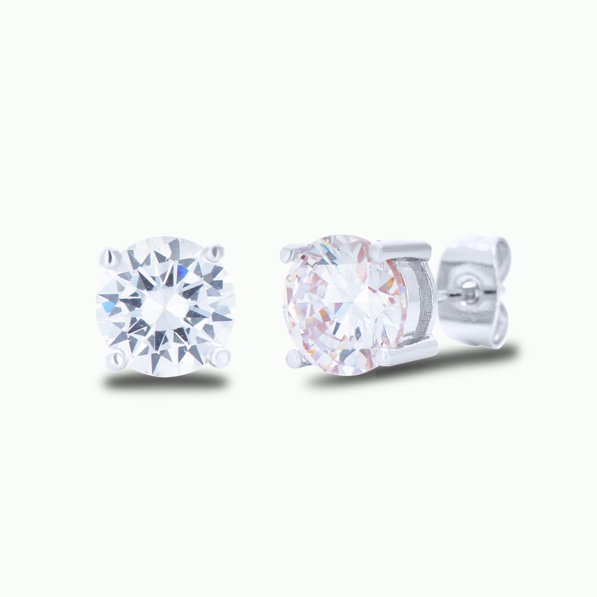 CZ Solitaire Stud Earrings