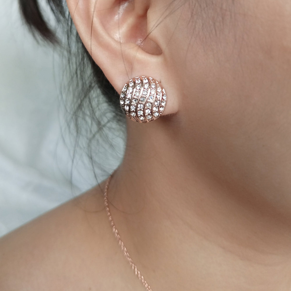 Gold Pavé Clip Earrings
