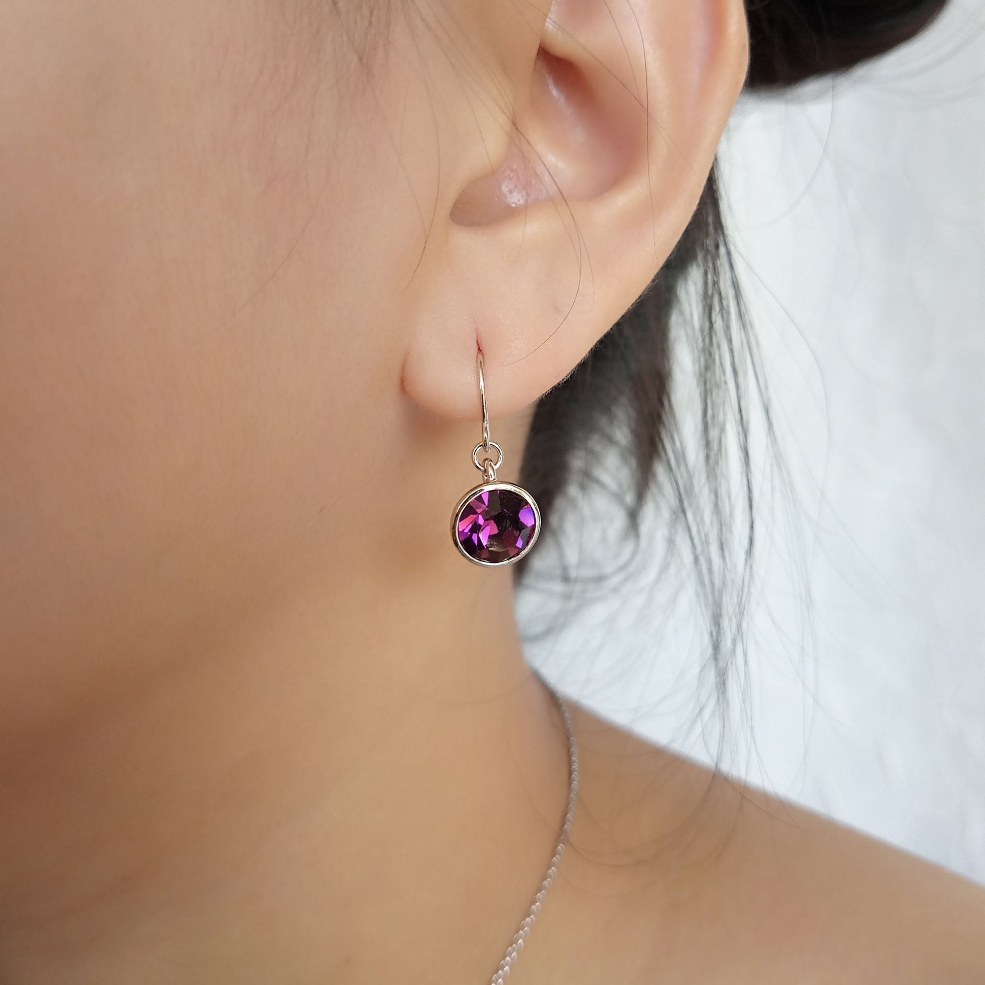 Amethyst Crystal Drop Earrings