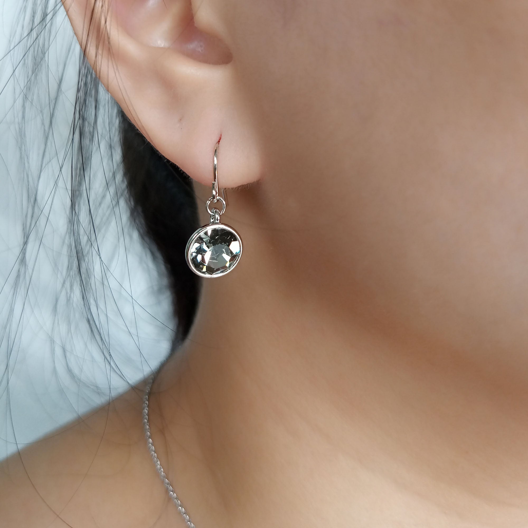 Black Diamond Crystal Drop Earrings