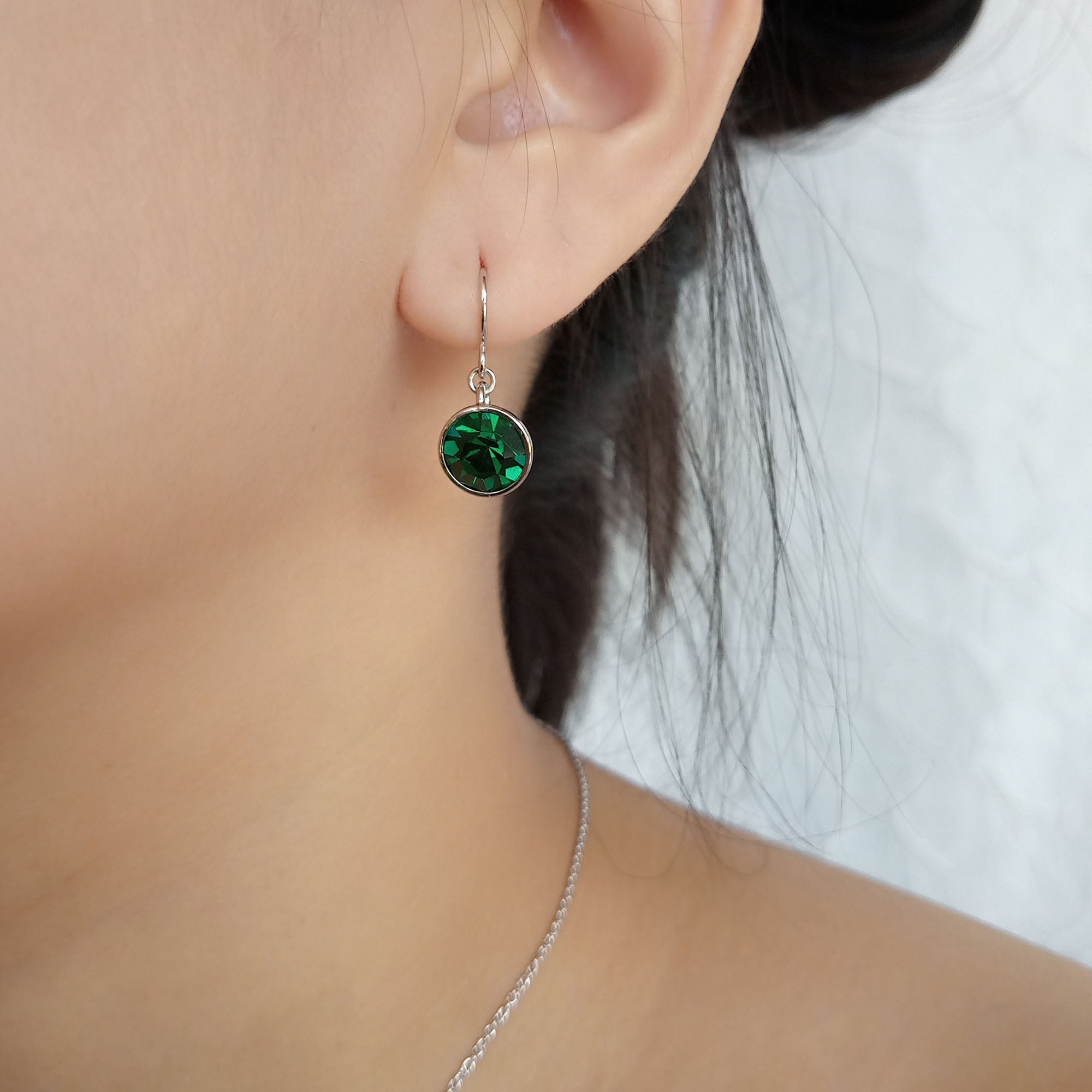 Emerald Crystal Drop Earrings