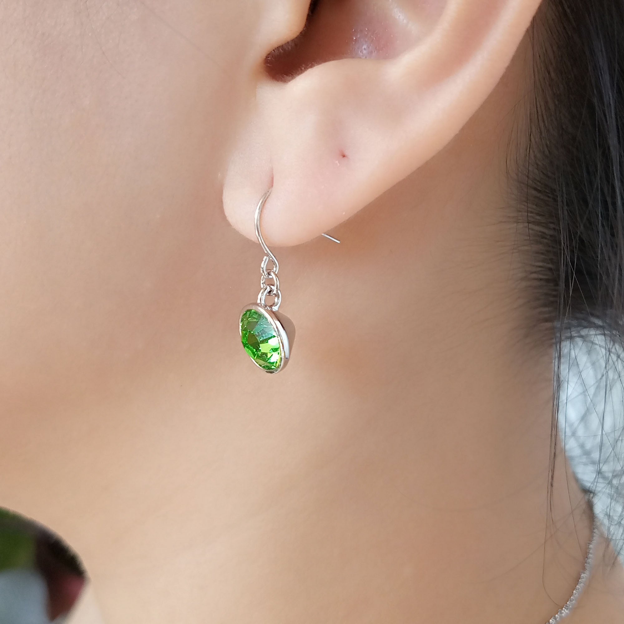 Peridot Crystal Drop Earrings
