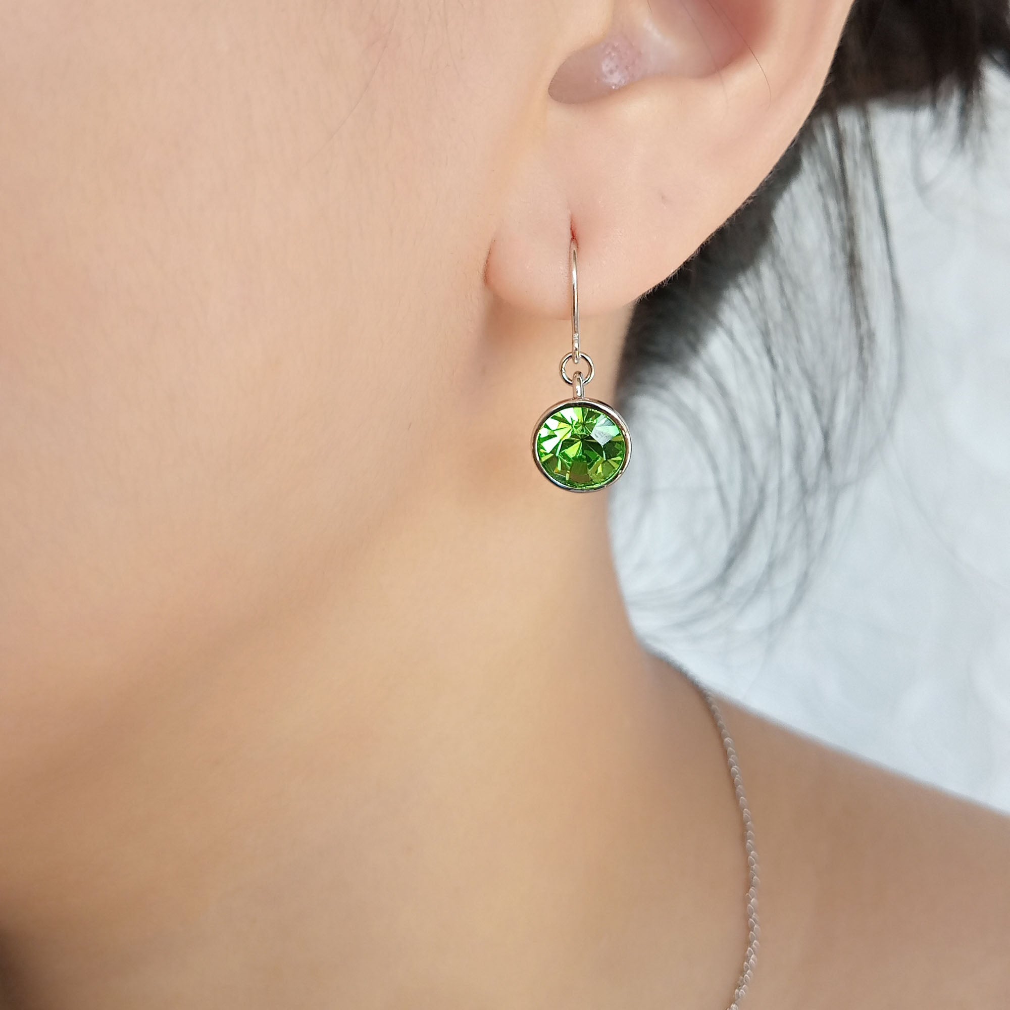 Peridot Crystal Drop Earrings