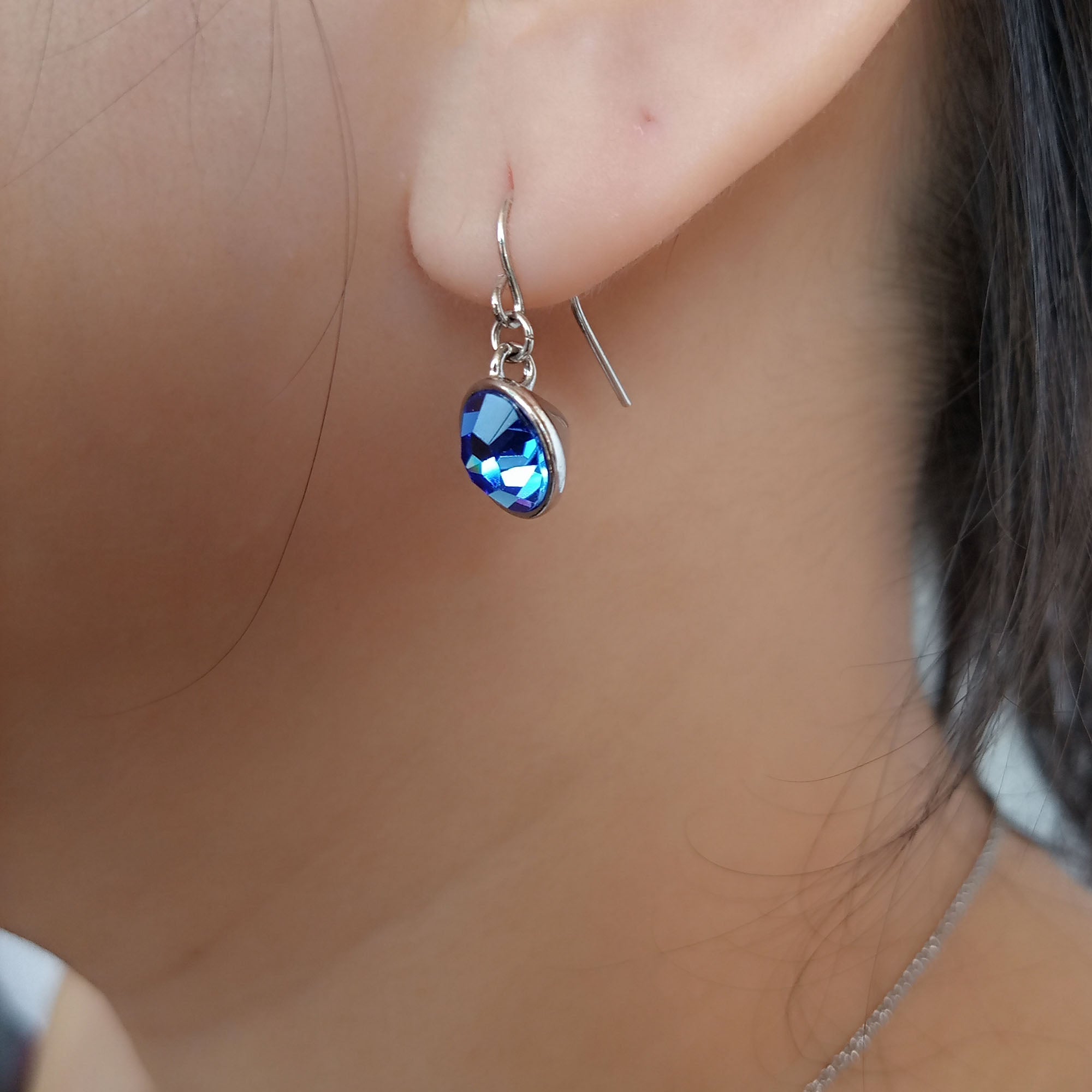 Sapphire Crystal Drop Earrings