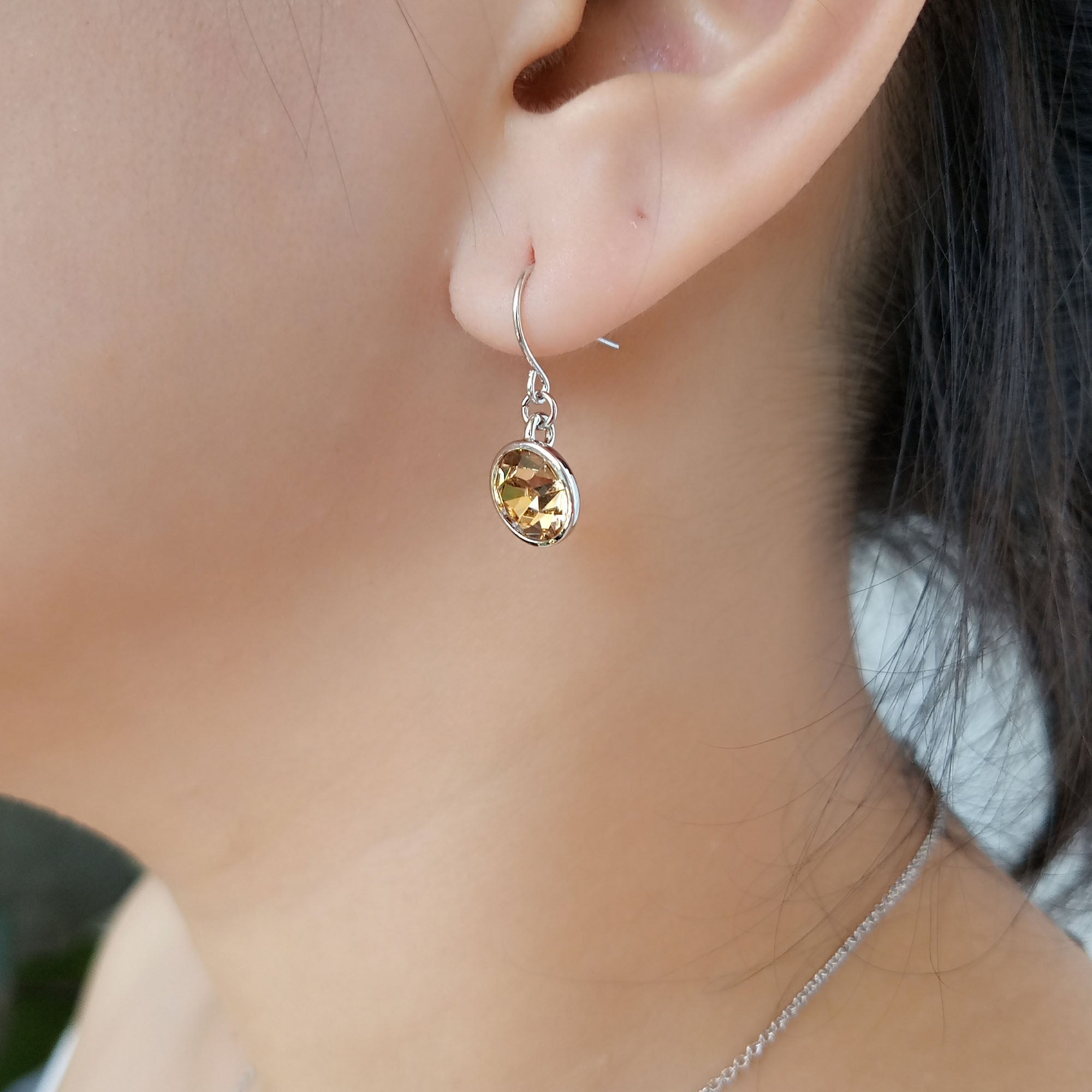 Light Colorado Topaz Crystal Drop Earrings