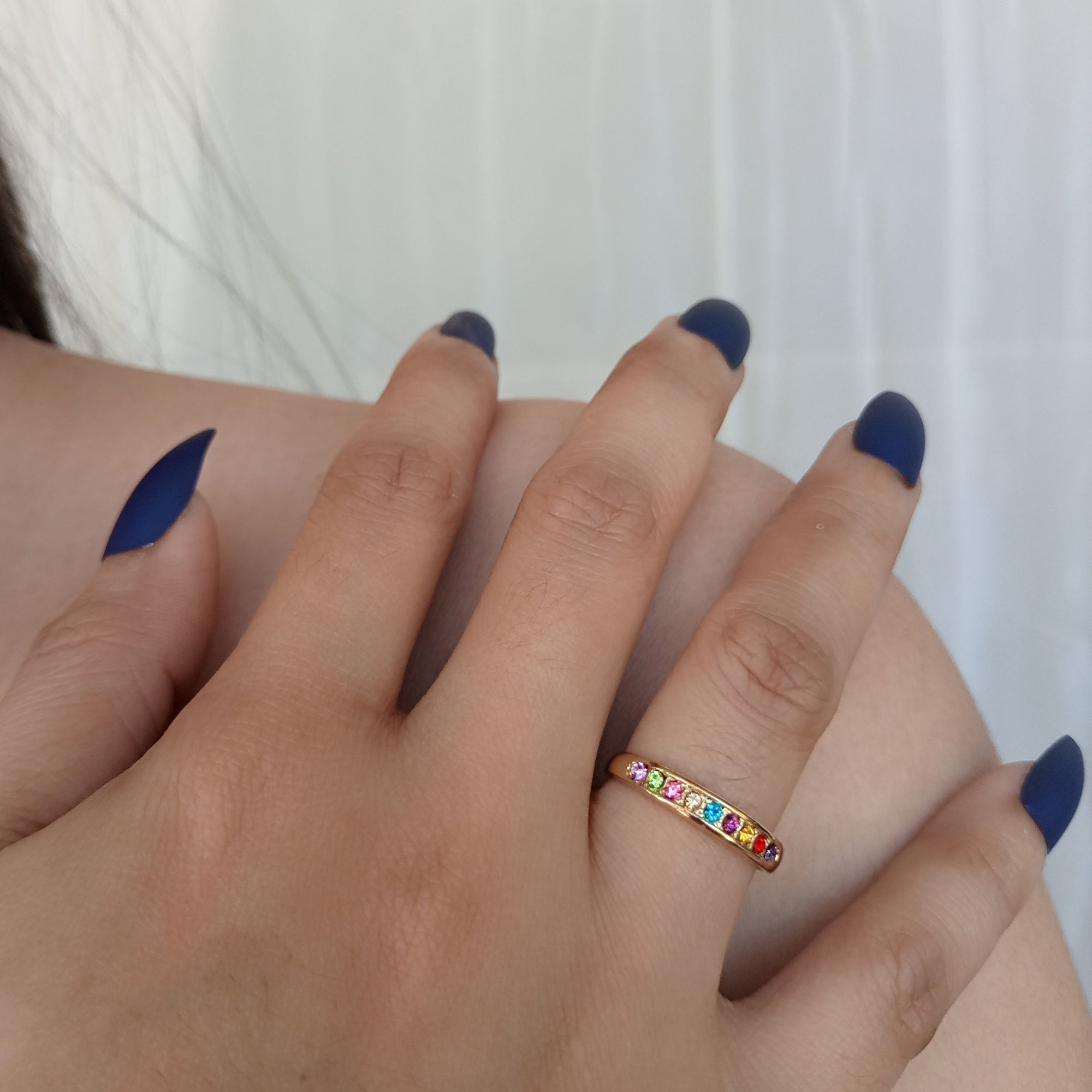 Pink Crystal Stack Ring