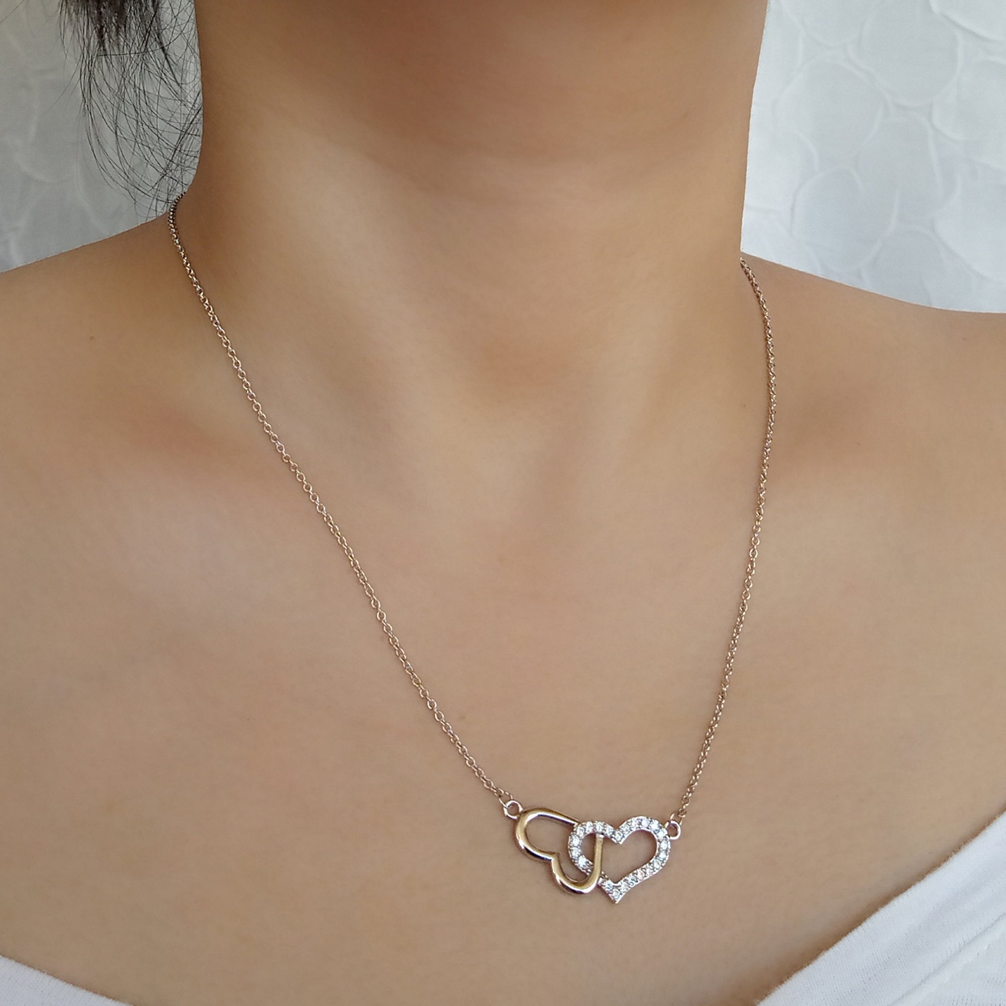 Silver Double Heart Necklace