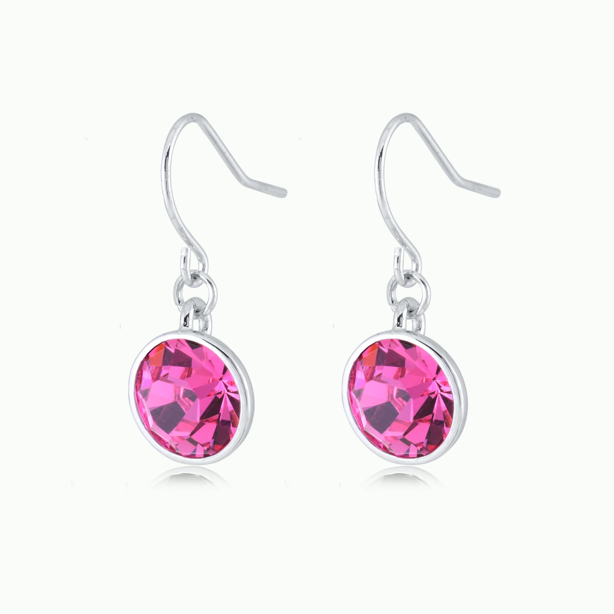 Rose Pink Crystal Drop Earrings
