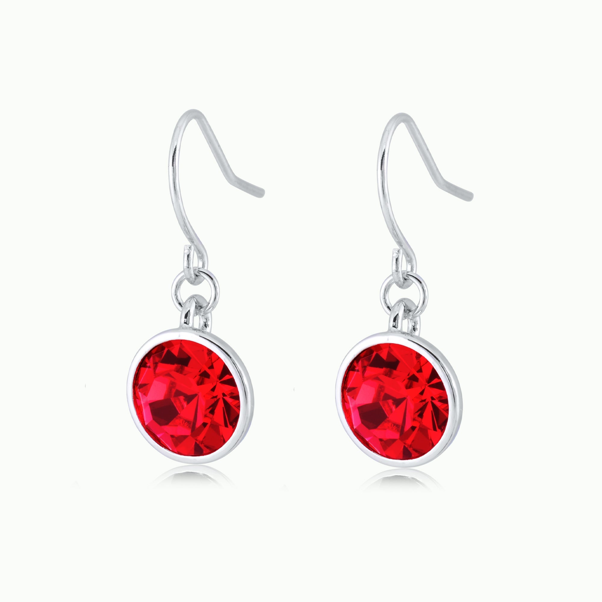 Ruby Crystal Drop Earrings
