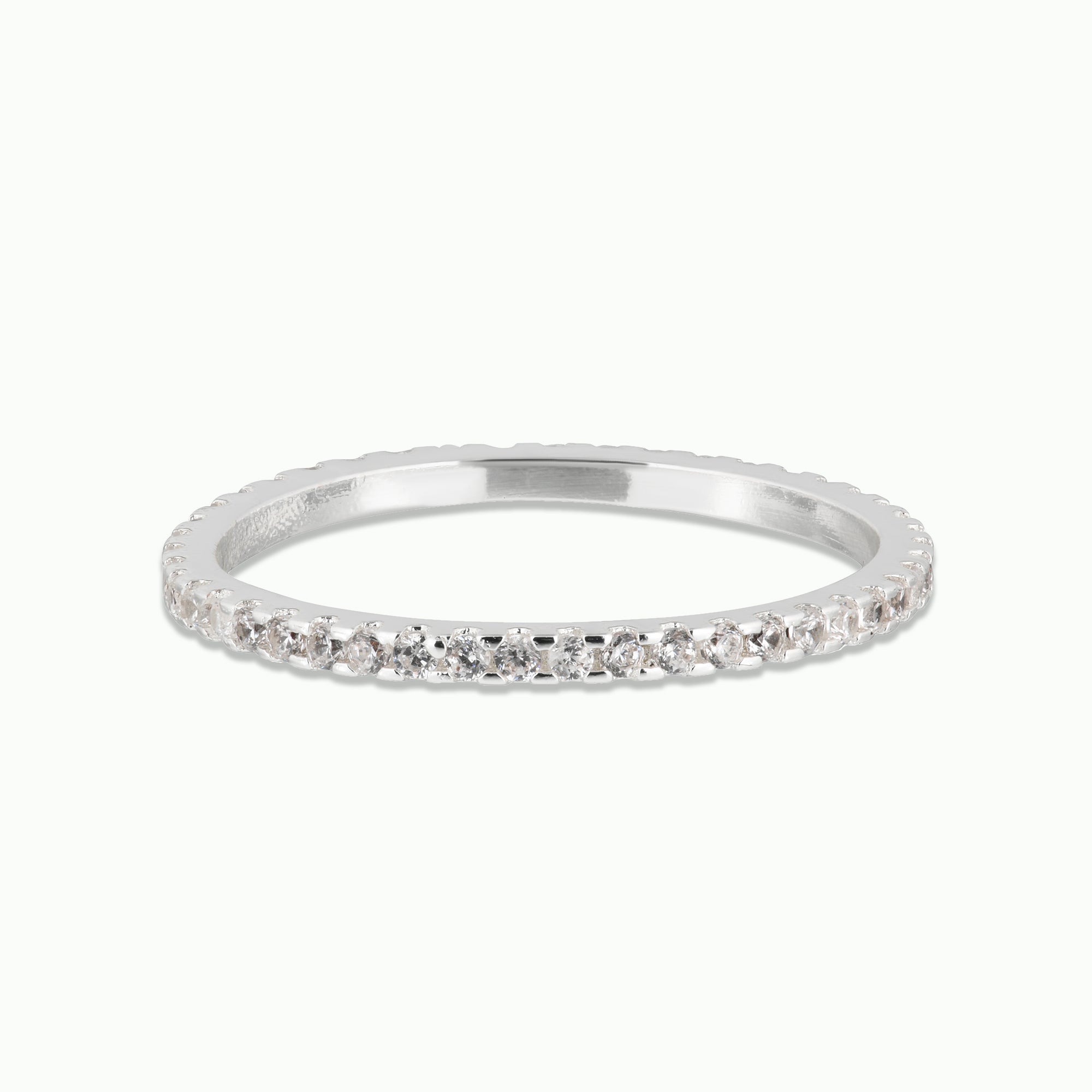 Silver Pavé Eternity Ring