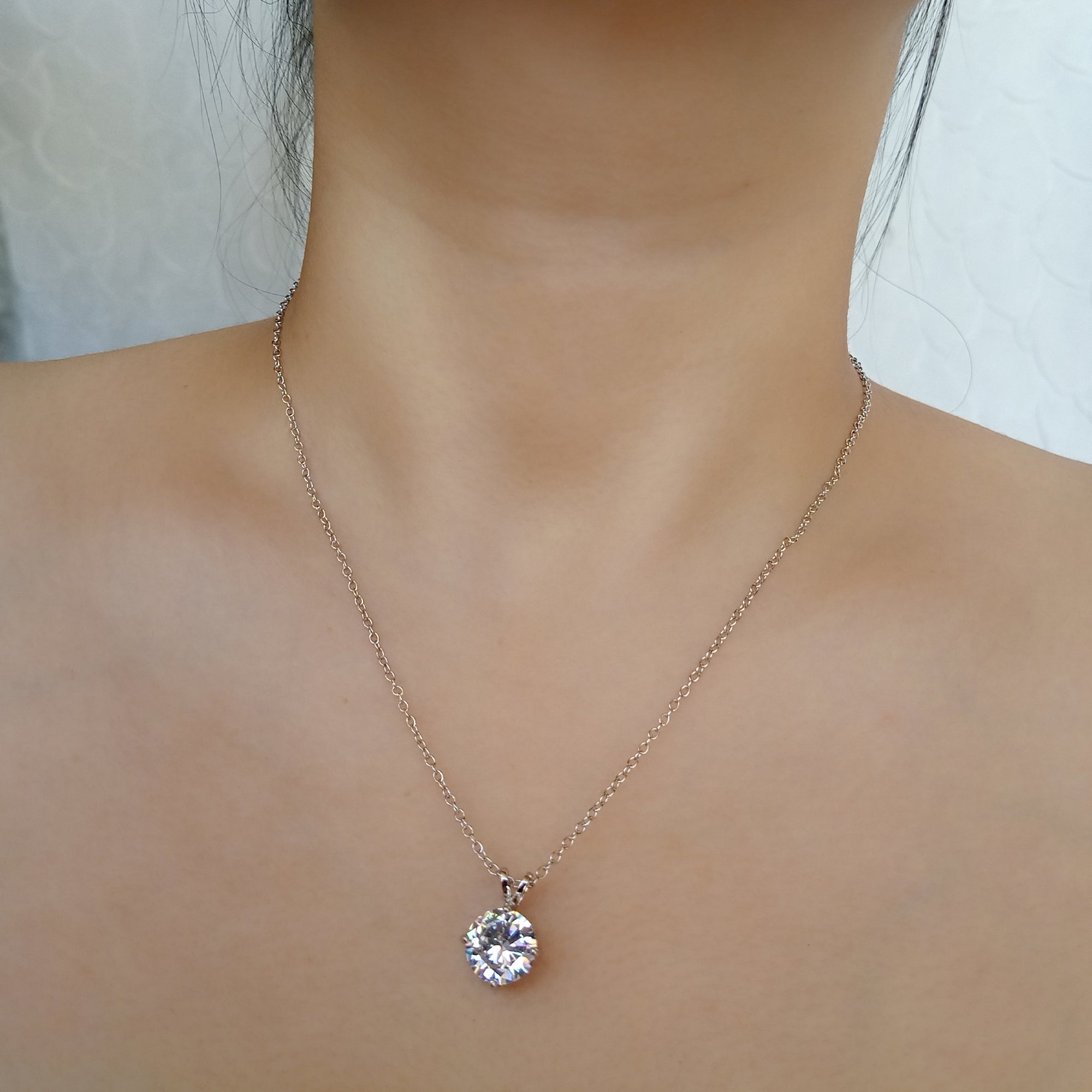 Silver Solitaire Necklace