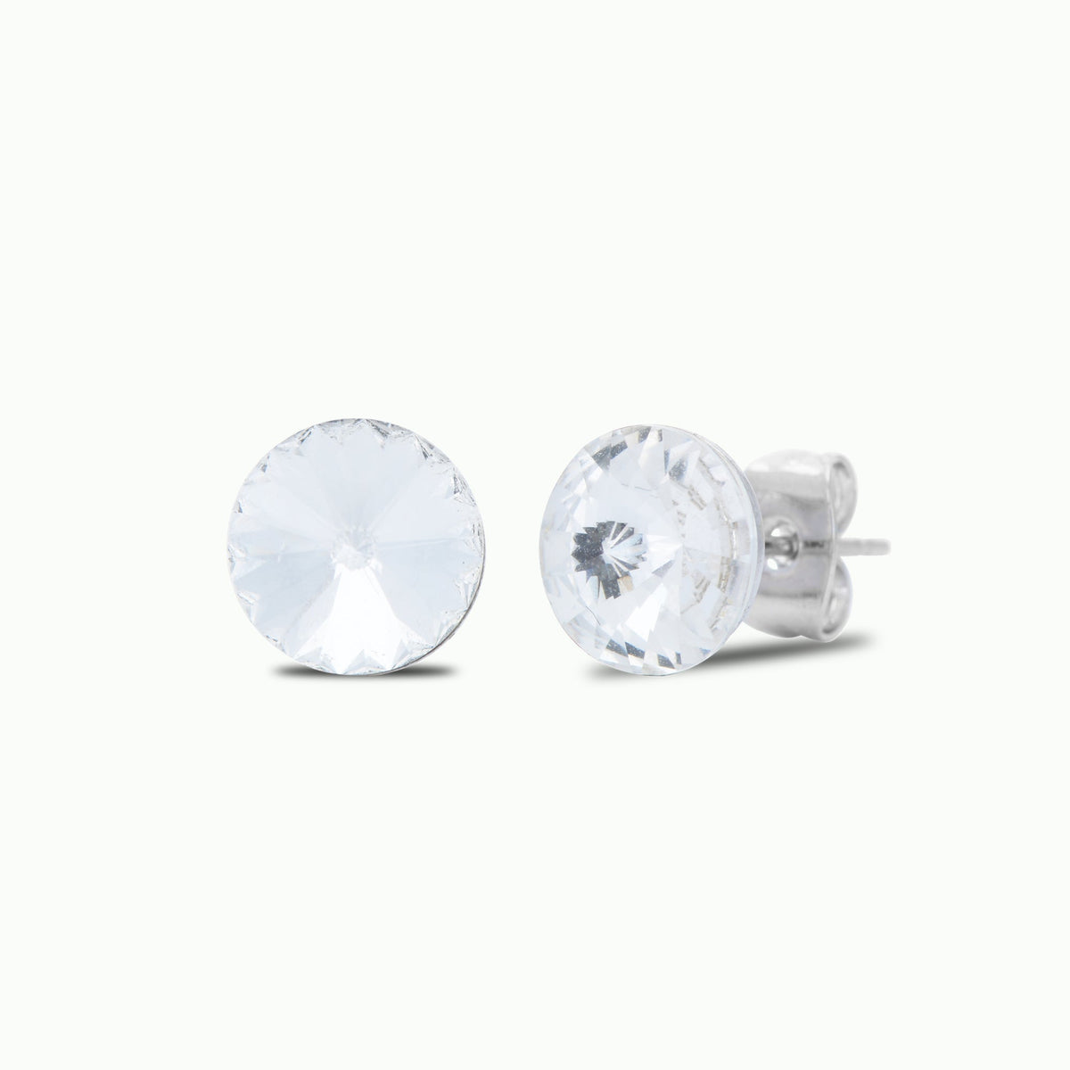 Gold Faceted Crystal Stud Earrings