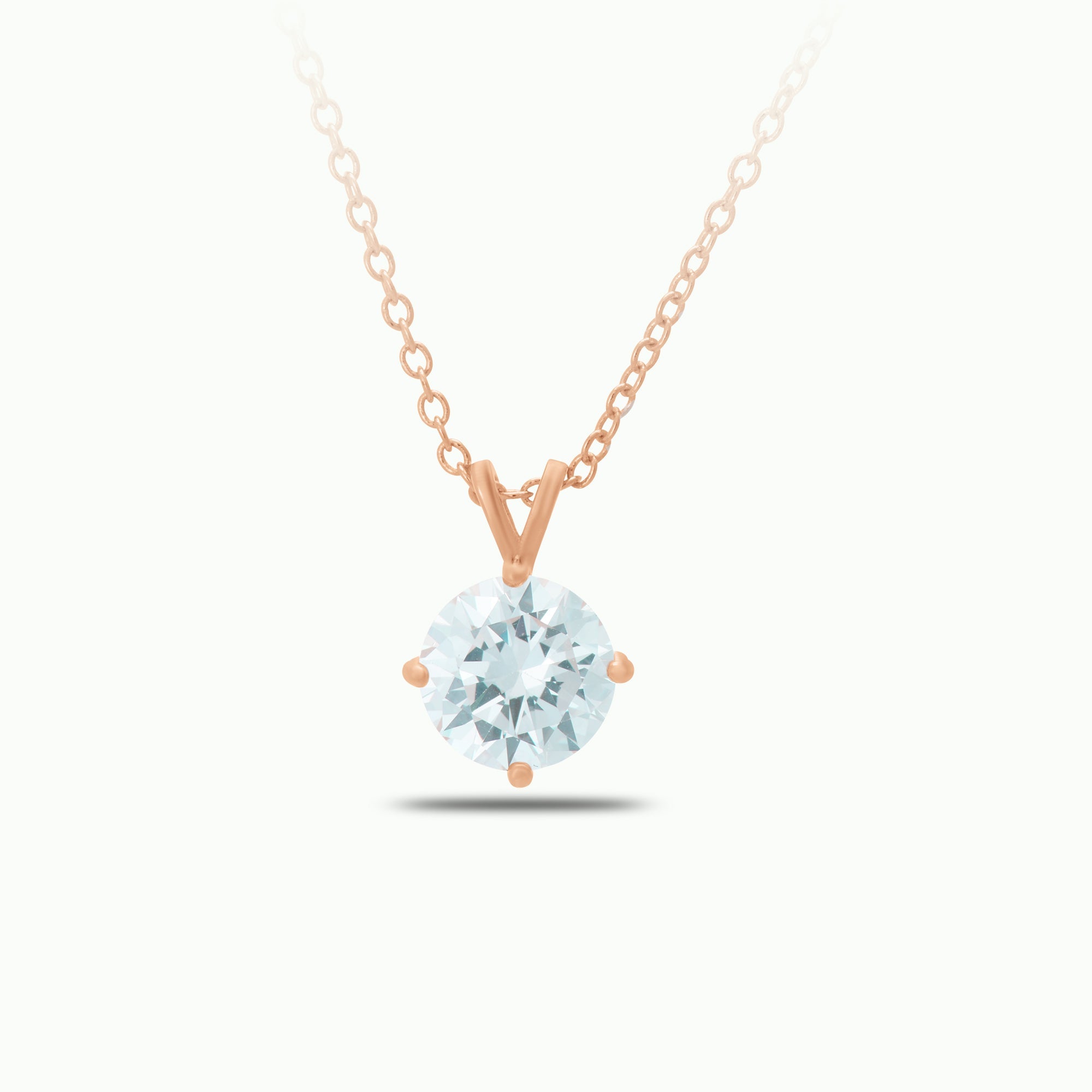 Rose Gold Solitaire Necklace