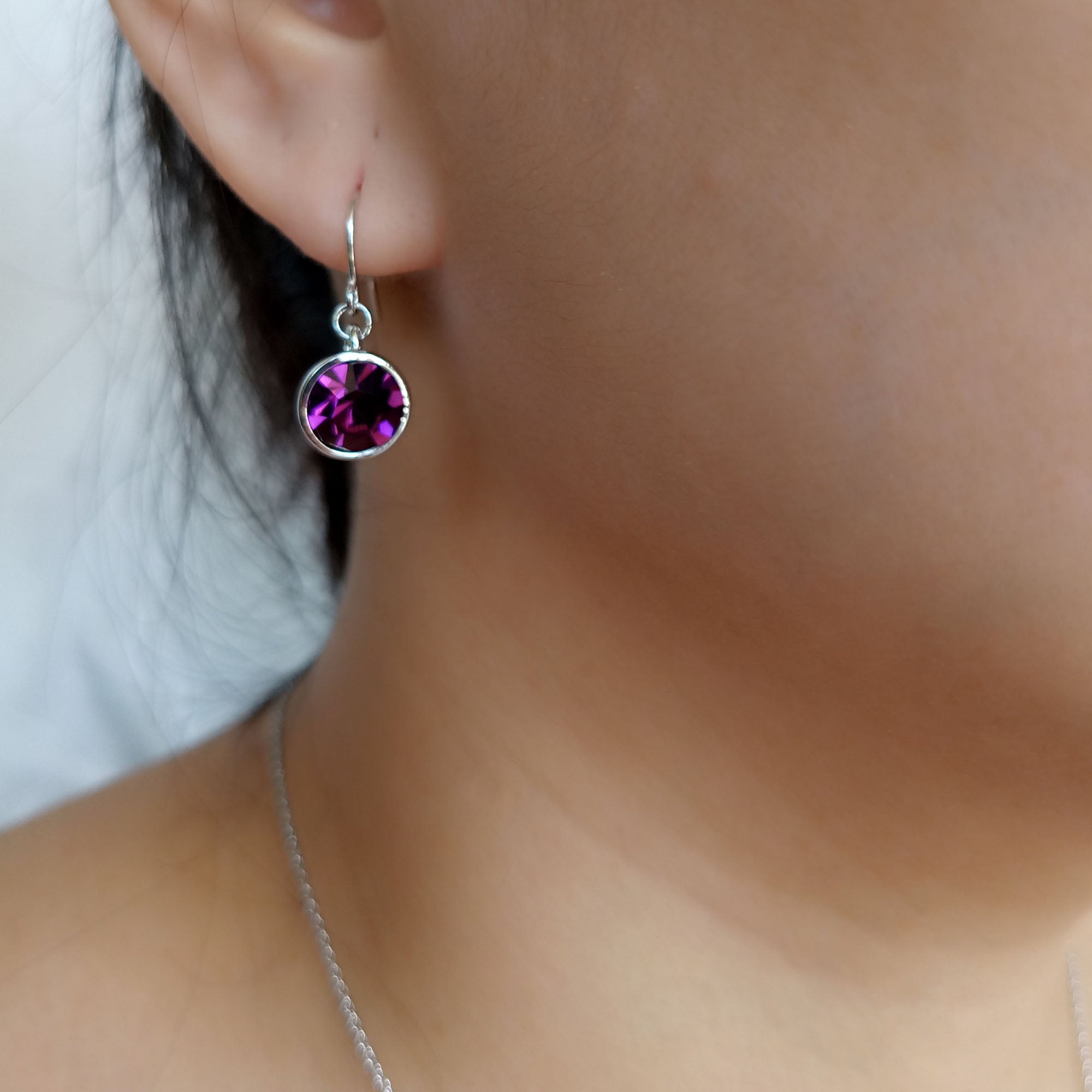 Amethyst Crystal Dangle Earrings | Upsera