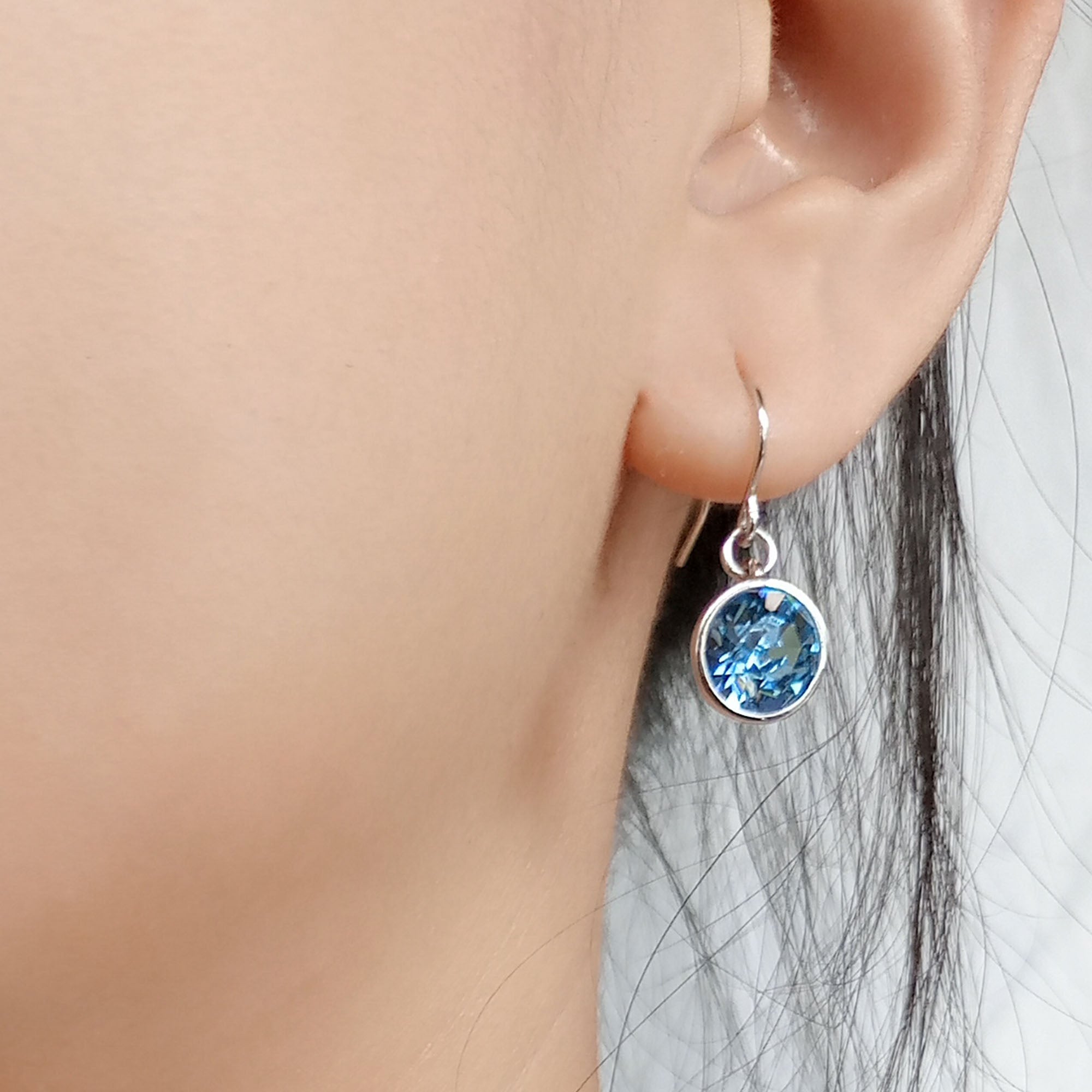 Round Crystal Dangle Earrings | Upsera