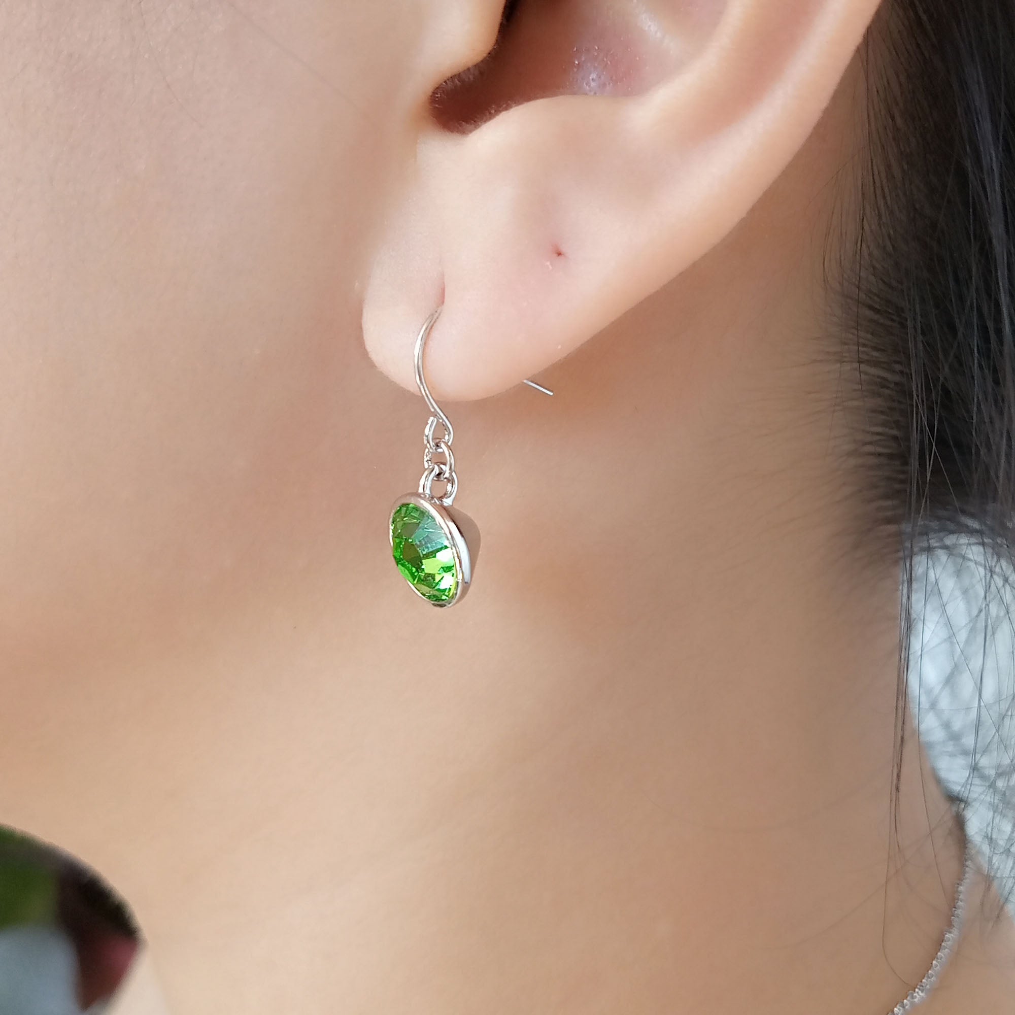 Peridot Crystal Dangle Earrings | Upsera