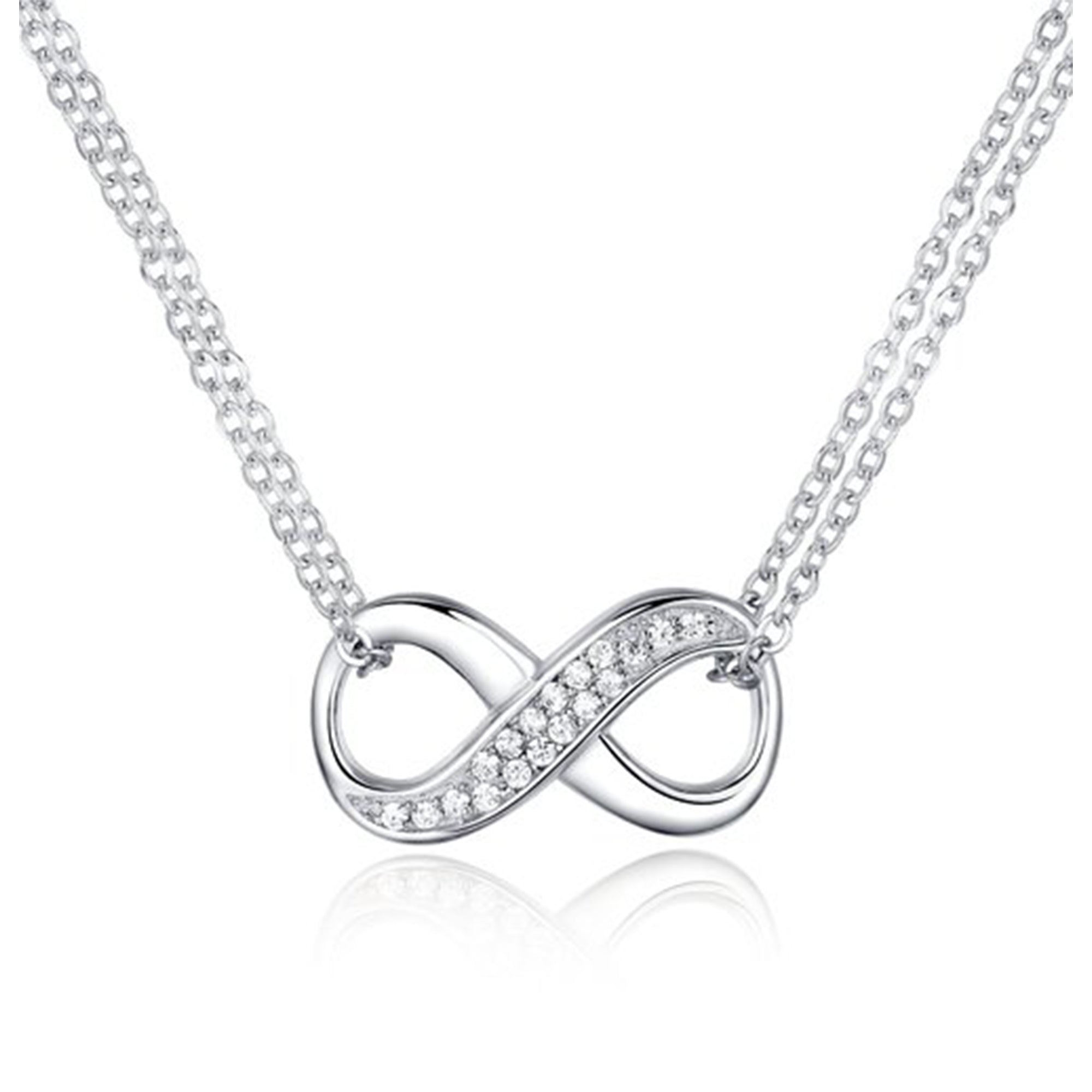 Infinity Pendant Double Strand Necklace