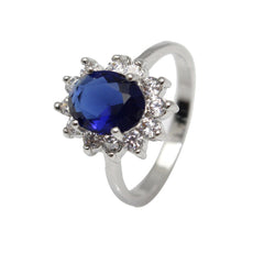 Oval Lab-Created Sapphire Halo Ring