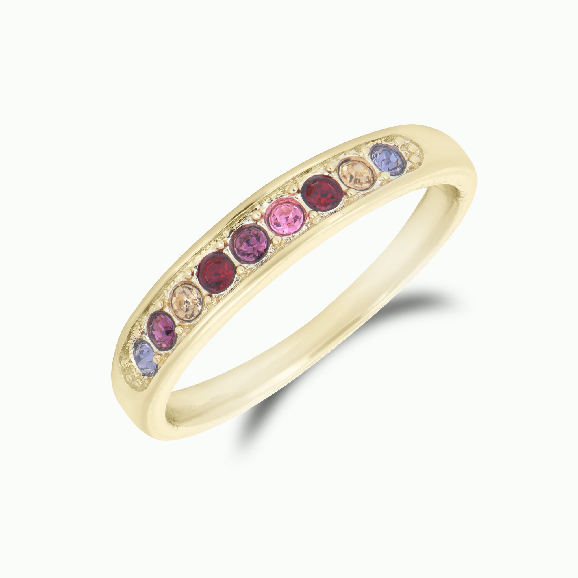 Multi-Colored Crystal Eternity Ring